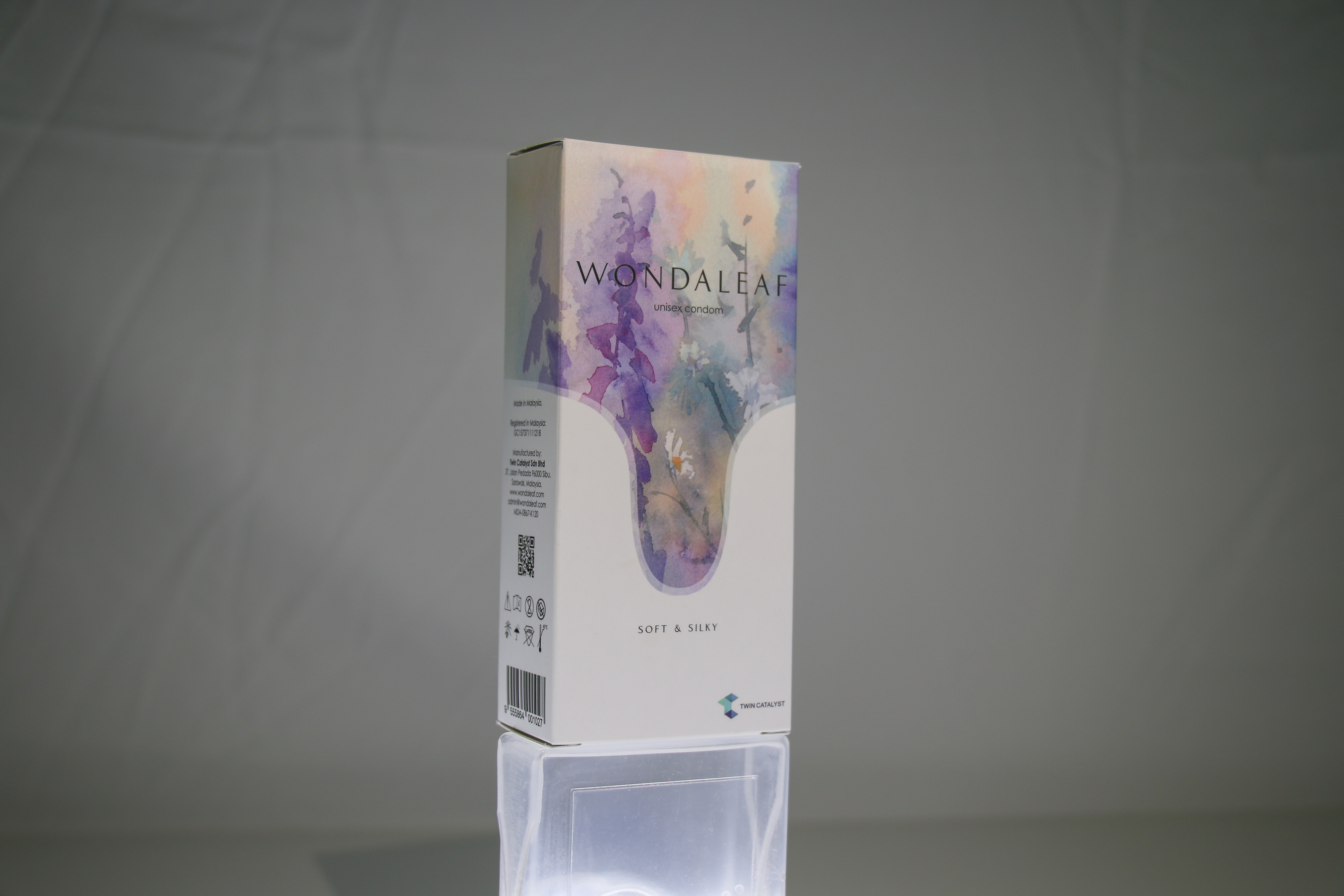 Box of Wondaleaf Unisex Condom is pictured at fatory in Sibu