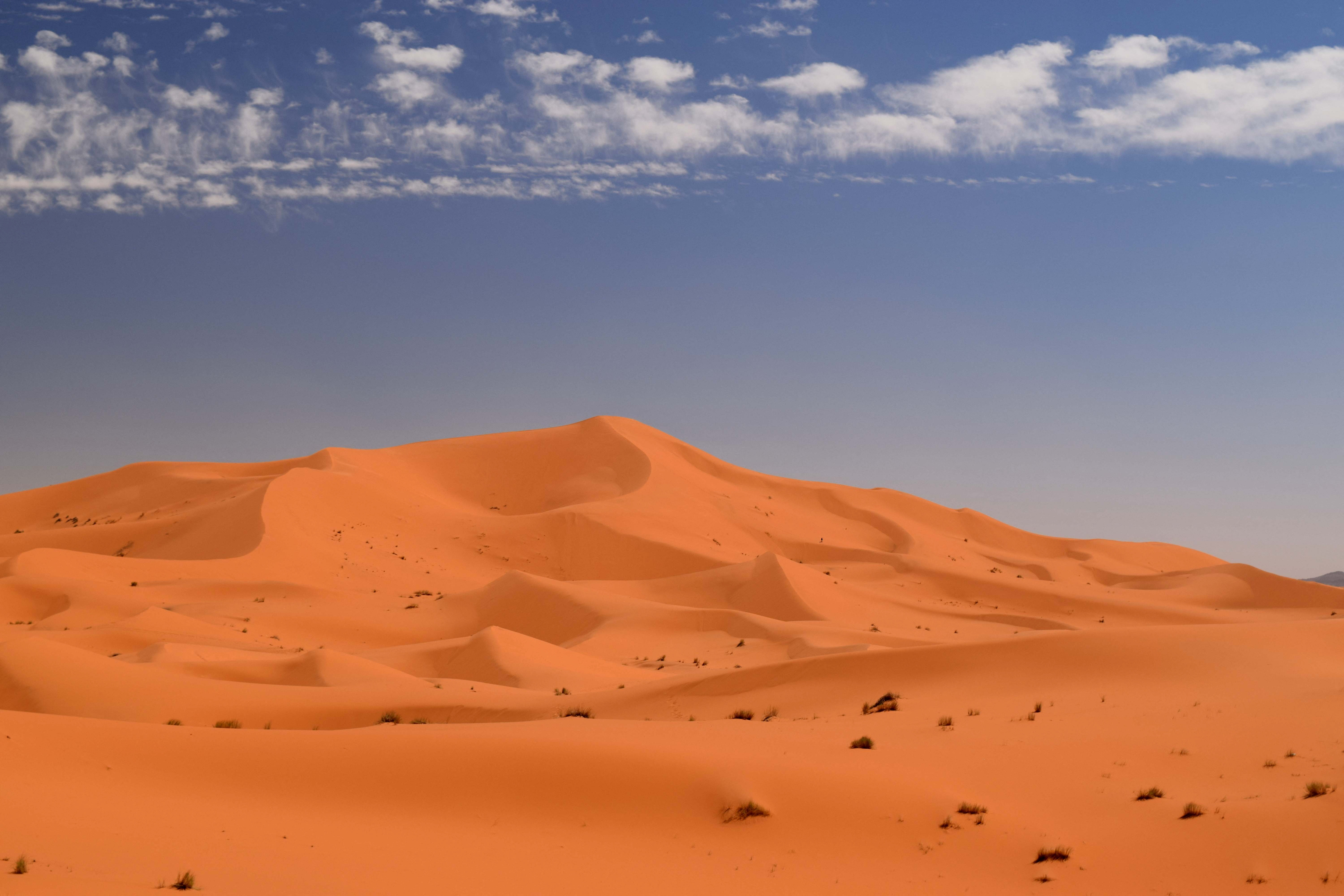 A view of the Lala Lallia star dune of the Sahara Desert