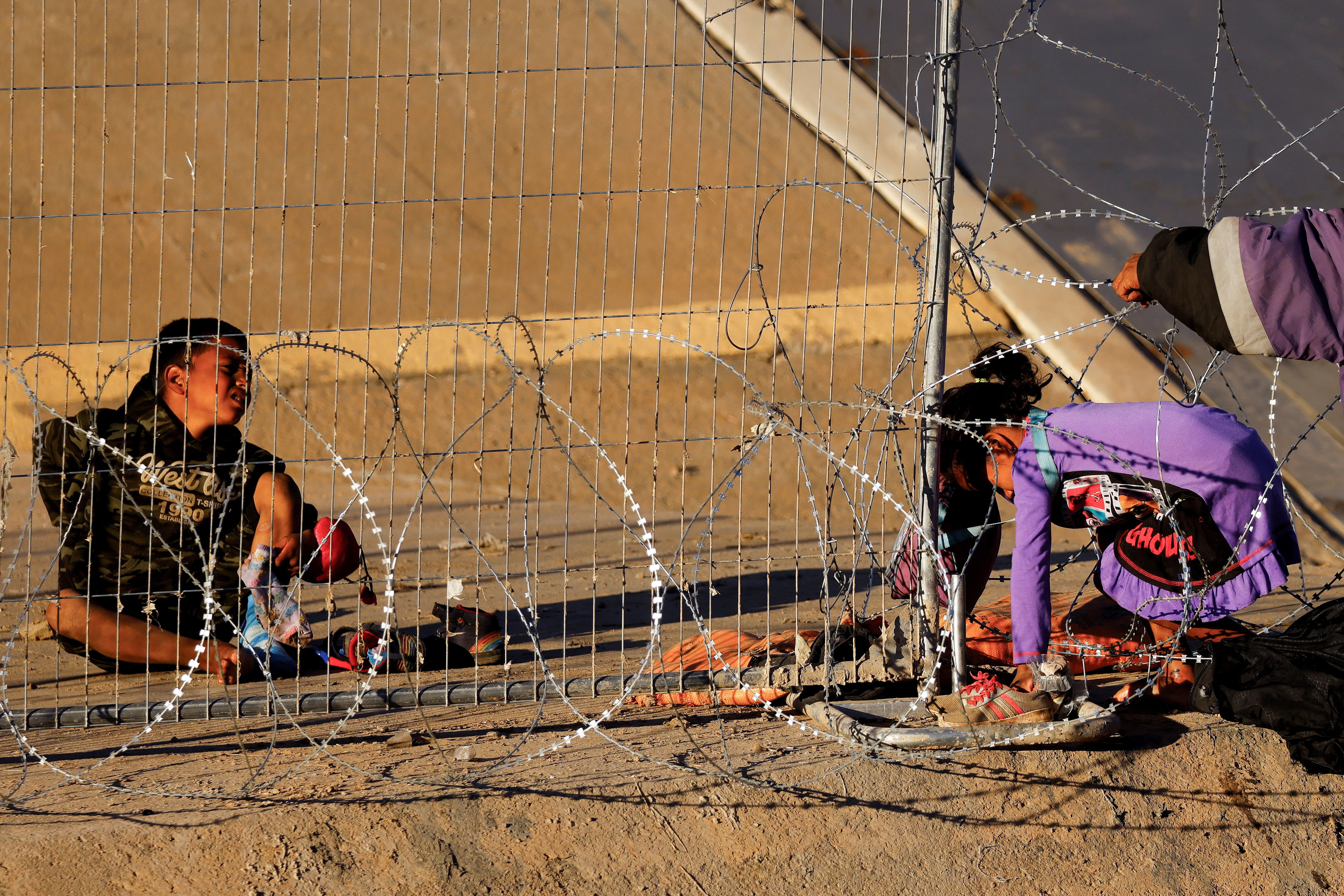Asylum-seeking migrants at the border between Mexico and the United States, in Ciudad Juarez