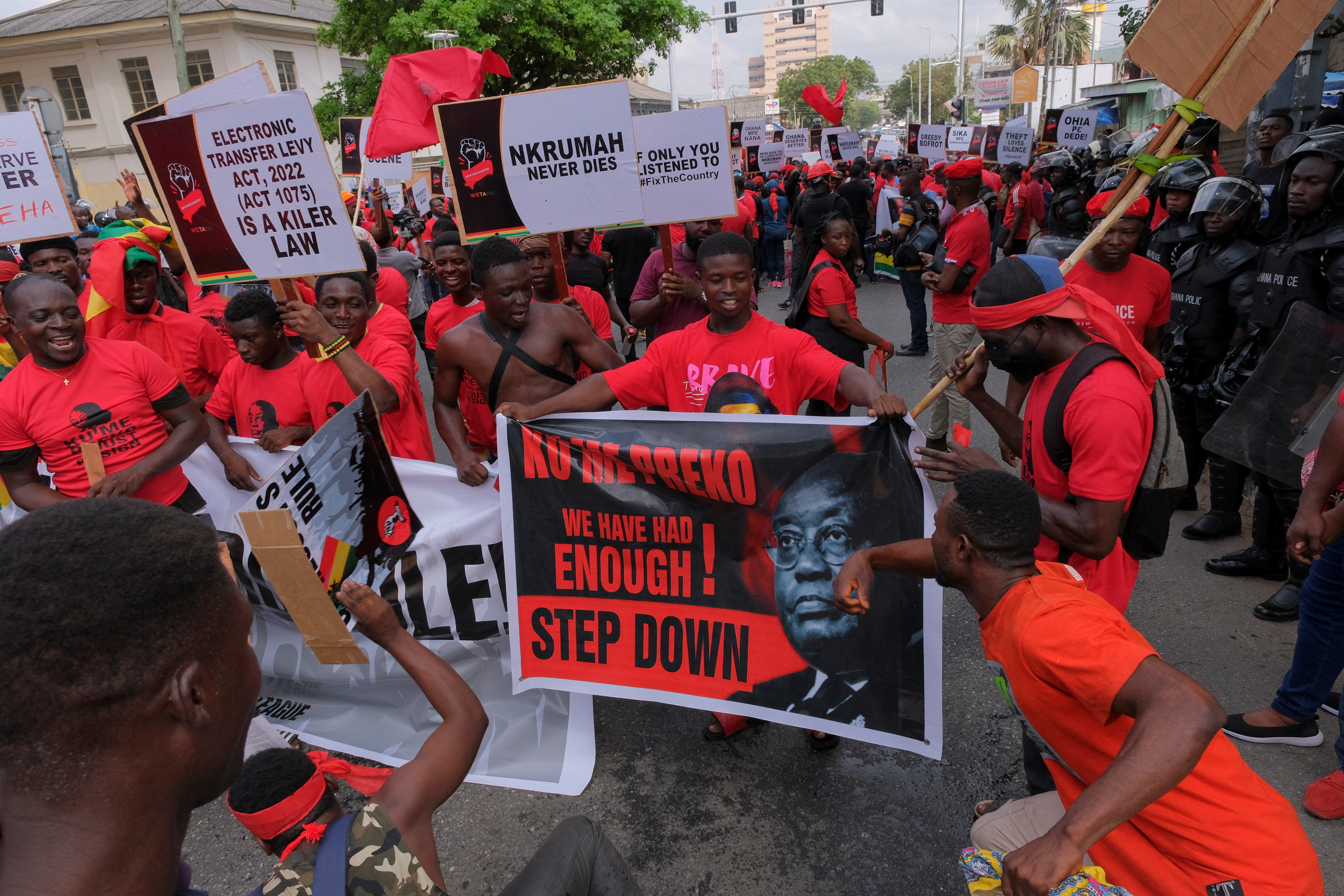 Ghanaian protesters demand president step down over economic crisis