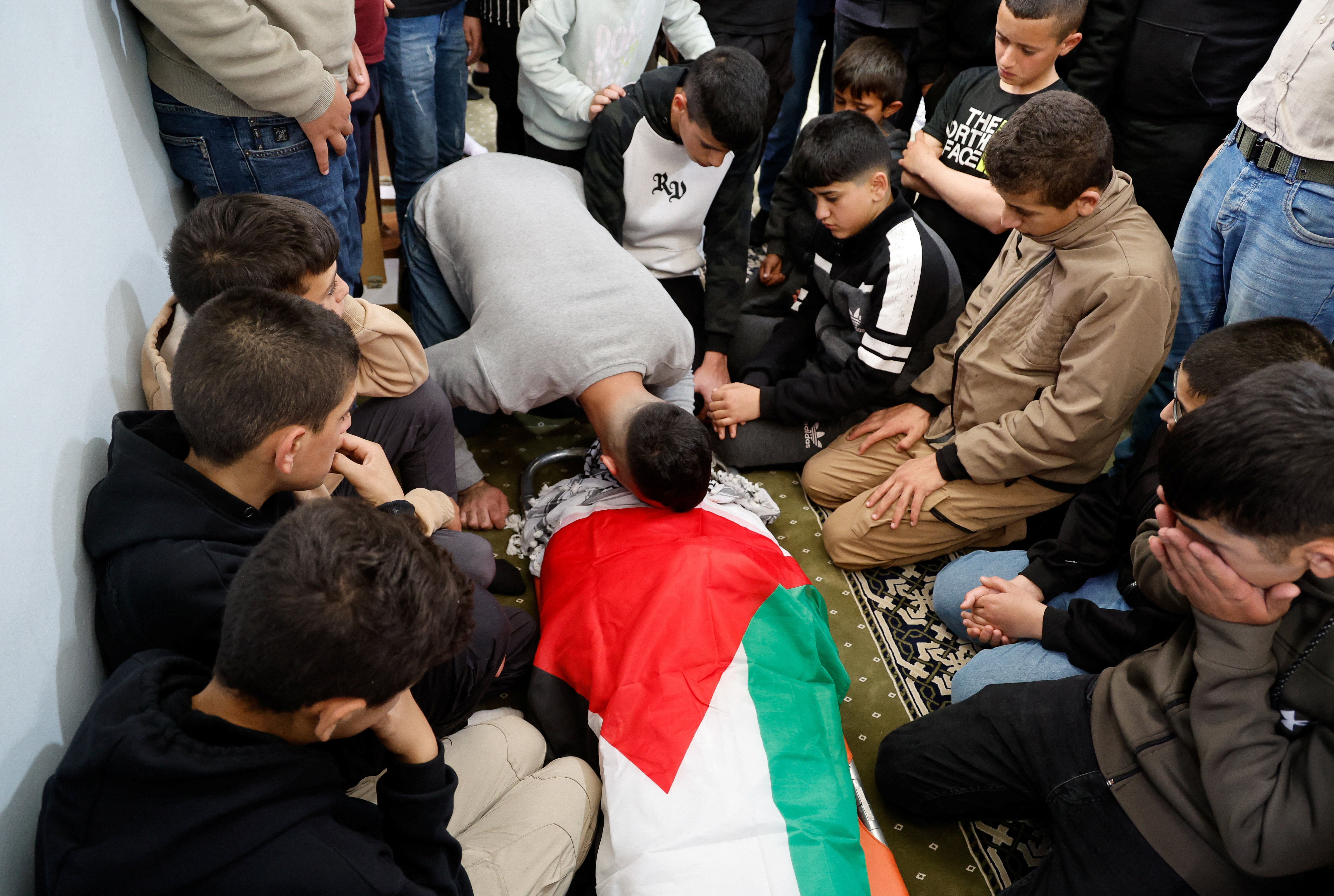 Funeral of Palestinian teen who was killed in an Israeli raid, near Jenin