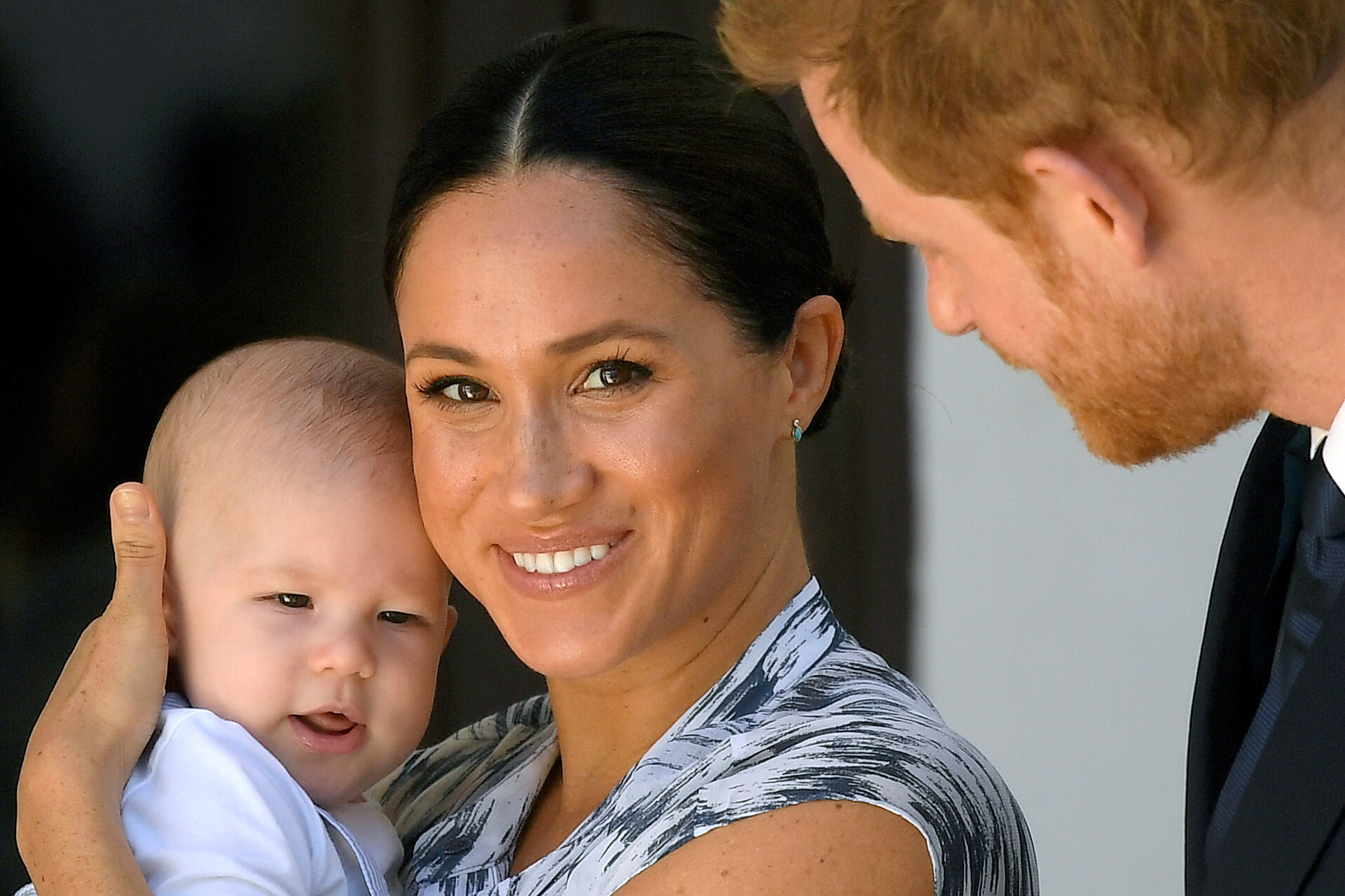 Britain's Prince Harry and his wife, Duchess Meghan with their son Archie