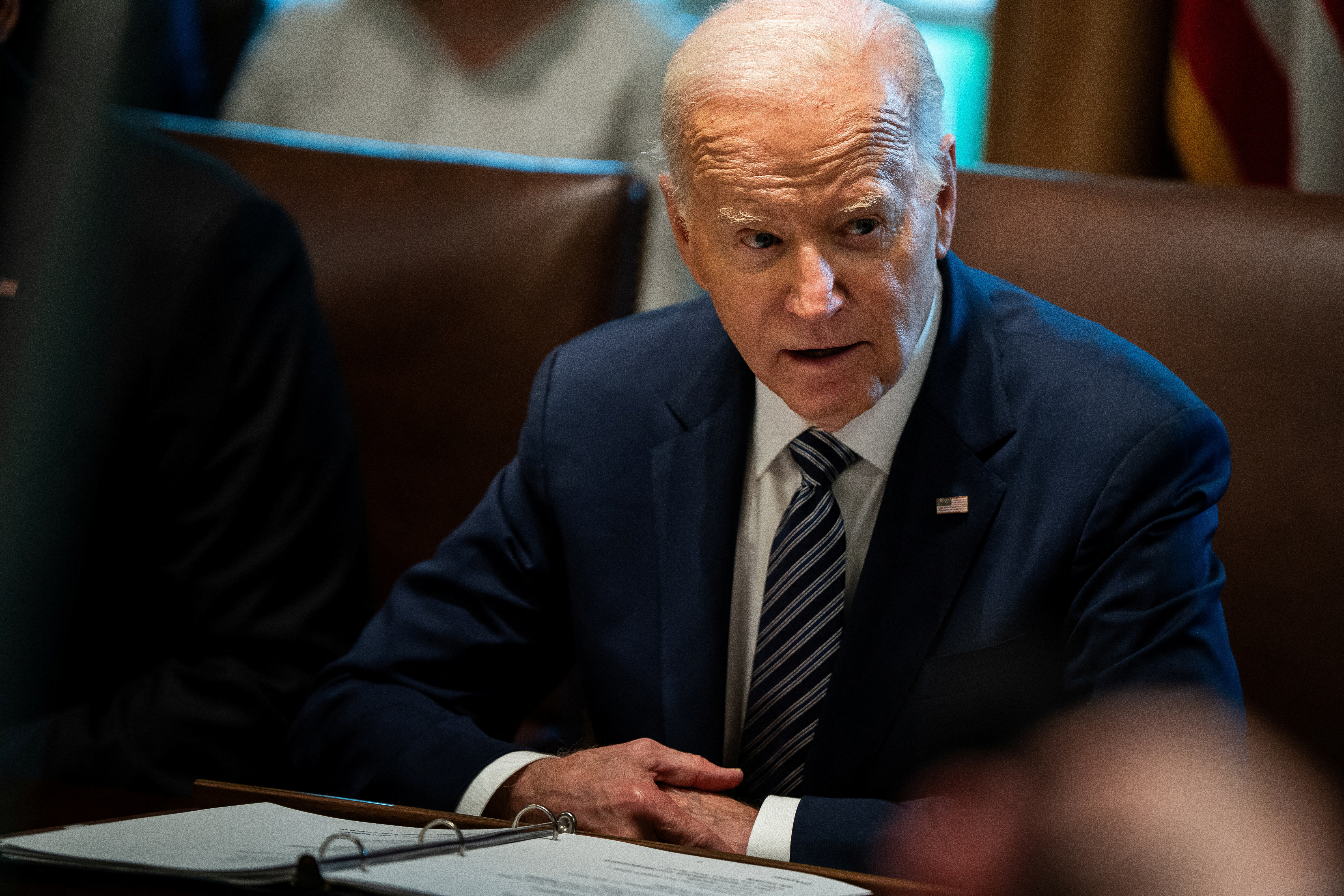 U.S. President Joe Biden holds a meeting with the Joint Chiefs of Staff and Combatant Commanders in Washington