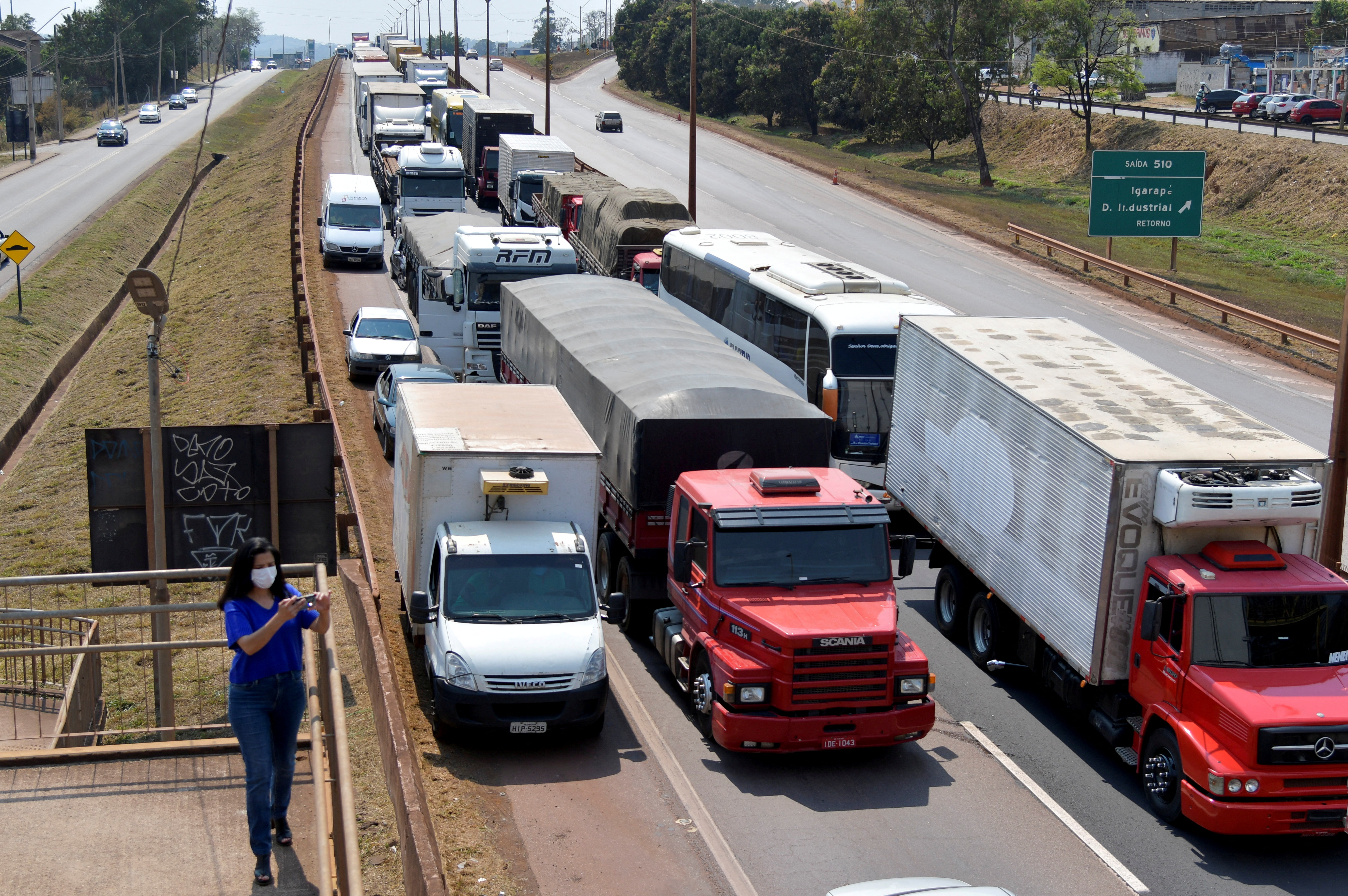 Truckers block highways in support of President Jair Bolsonaro, in Brazil
