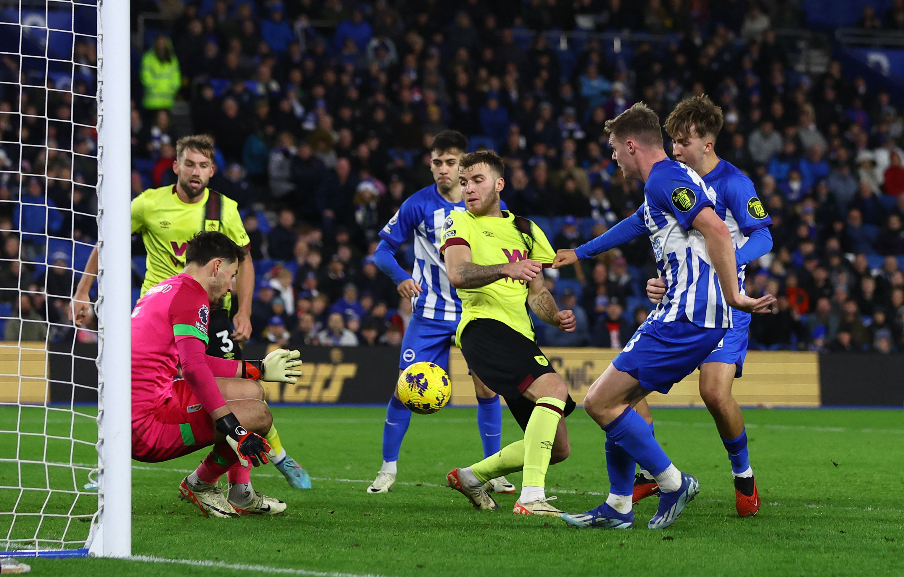 Keeper Trafford the hero as struggling Burnley draw 1-1 at Brighton