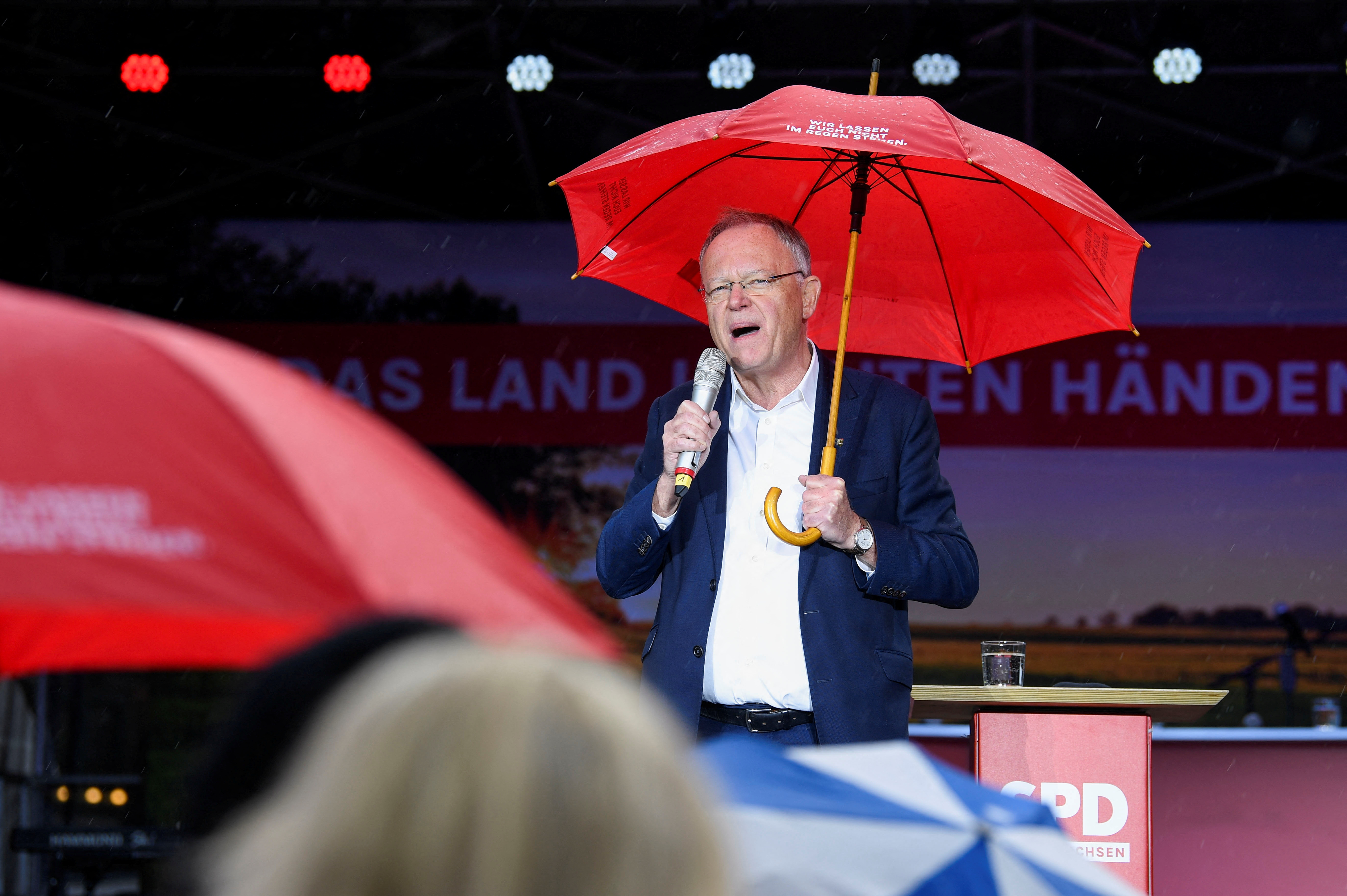 German Chancellor Scholz campaigns in German regional elections