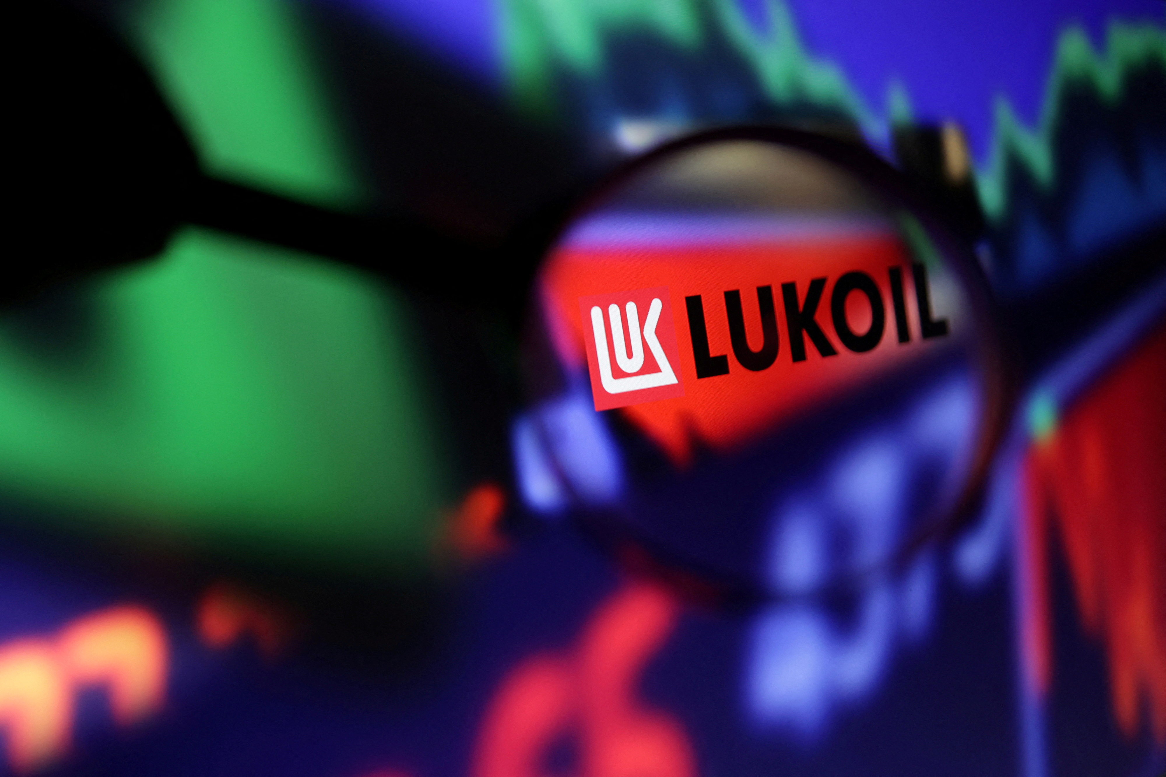 Illustration shows Lukoil logo