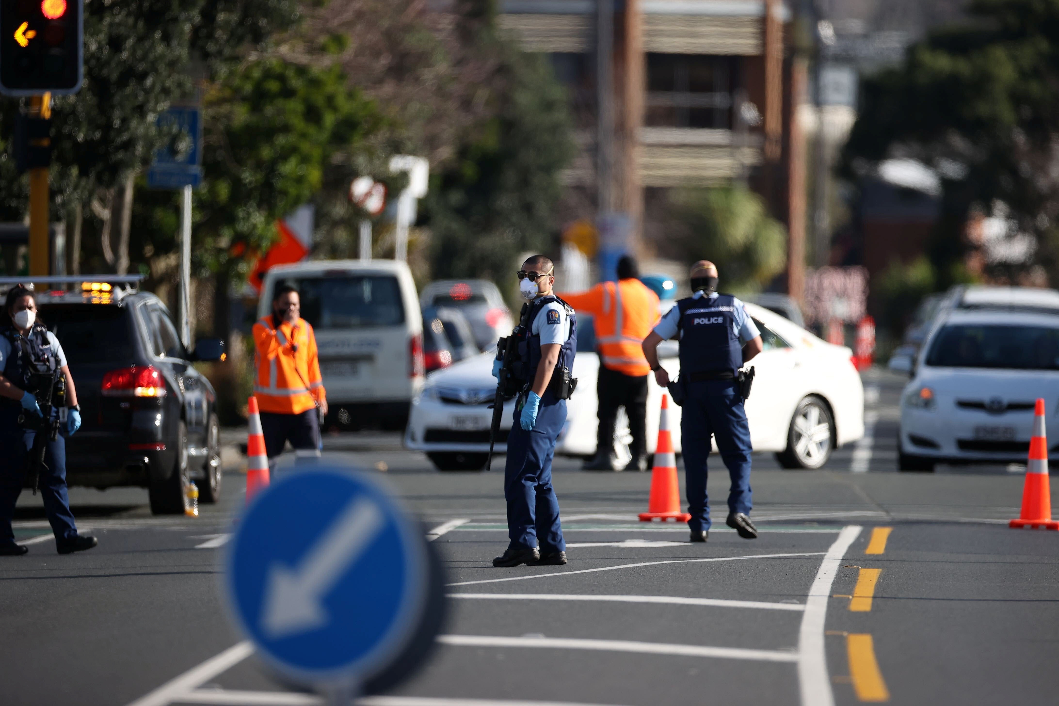 Police respond to an attack at a shopping mall in Auckland