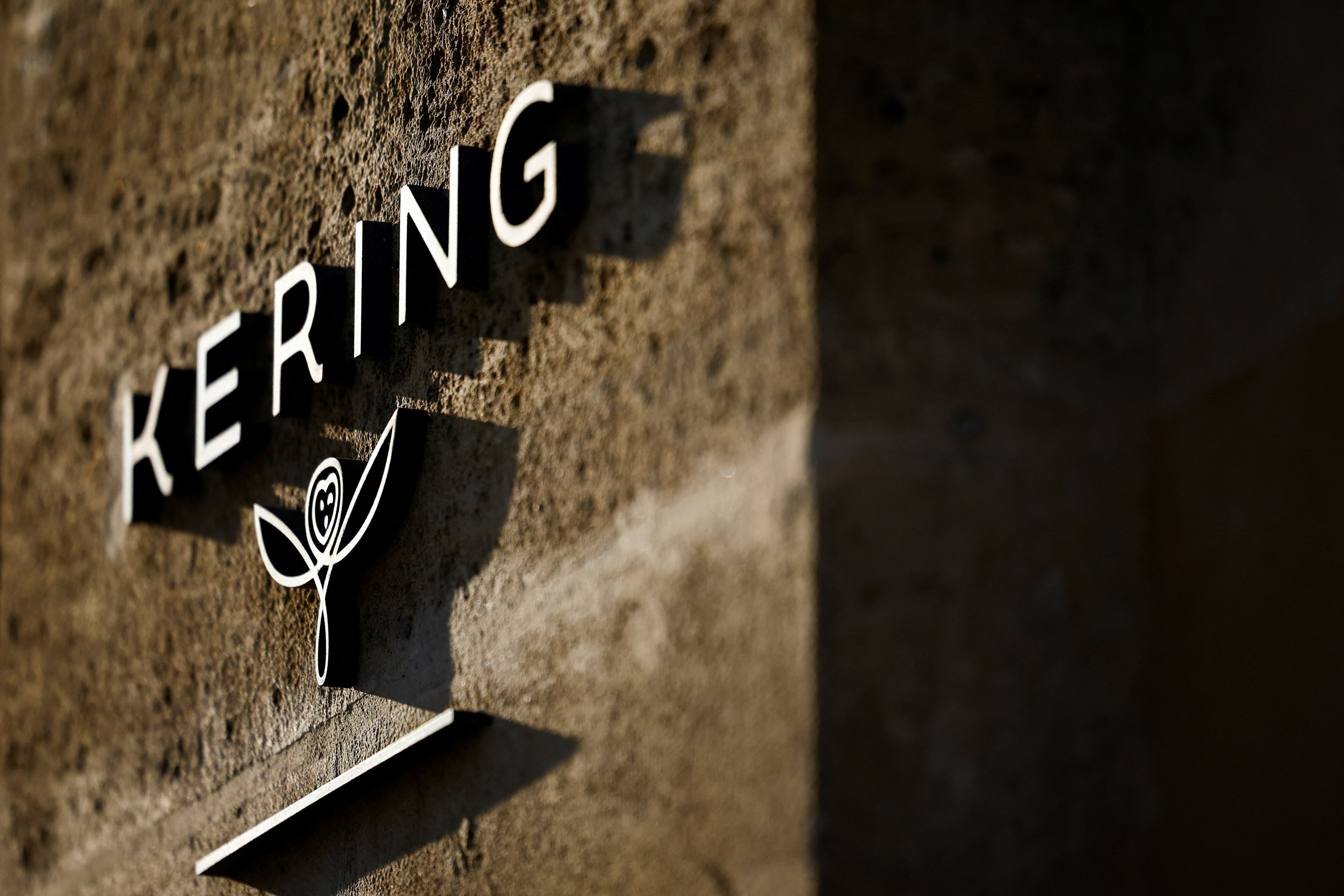 The logo of French luxury group Kering in Paris