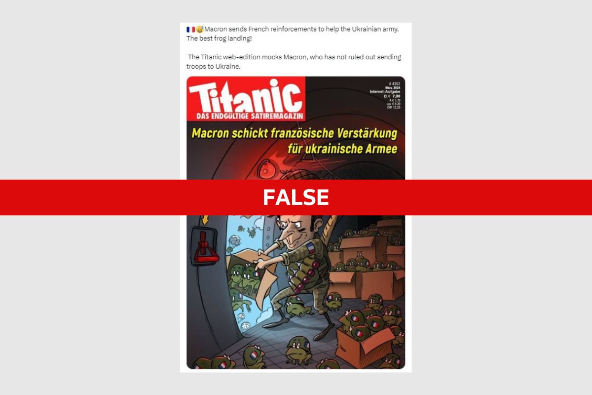 Fact Check: Fake Titanic Magazine Cover Of Macron Throwing Frogs From ...