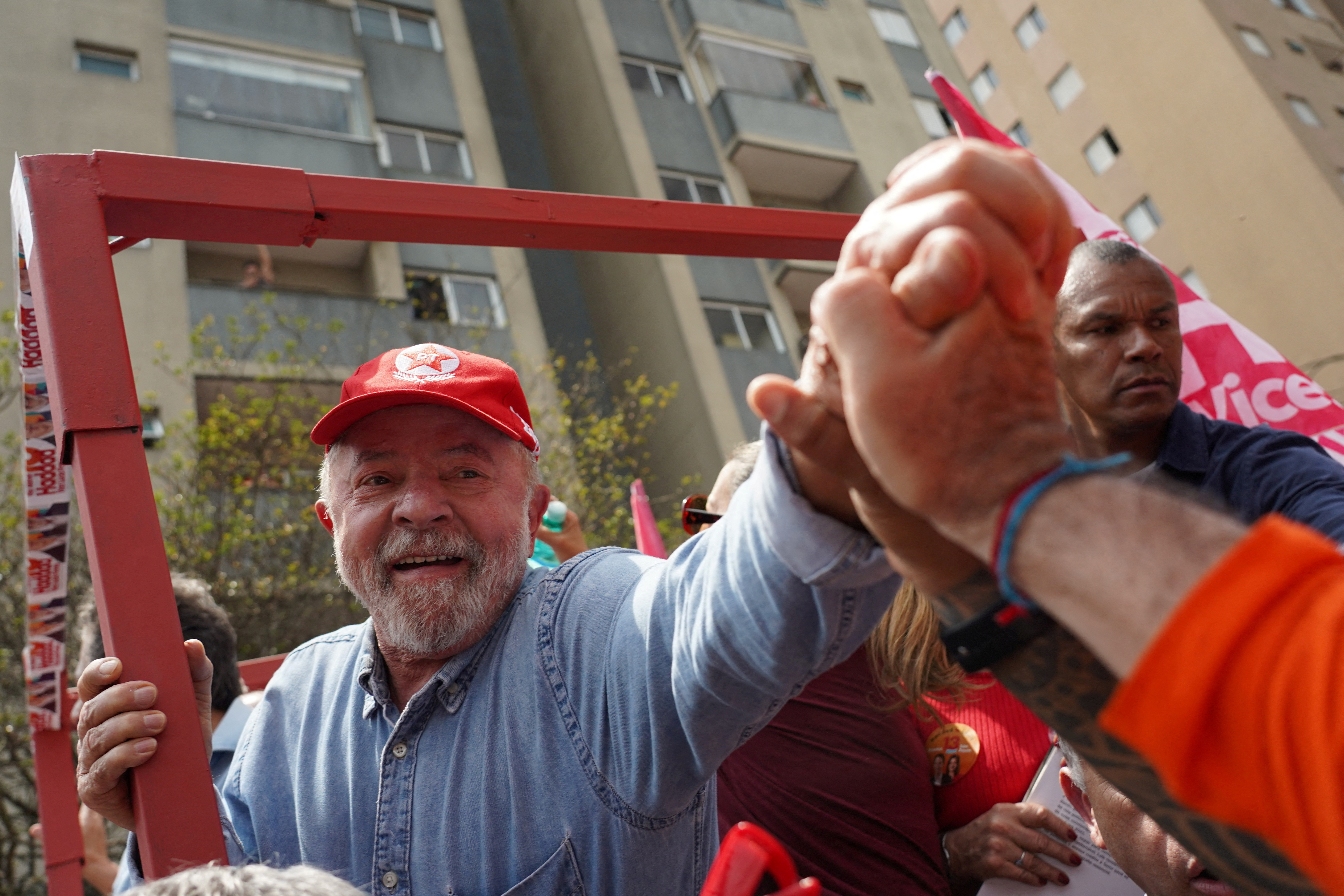 Former President of Brazil and current presidential candidate Luiz Inacio Lula da Silva holds a march, in Sao Bernardo do Campo