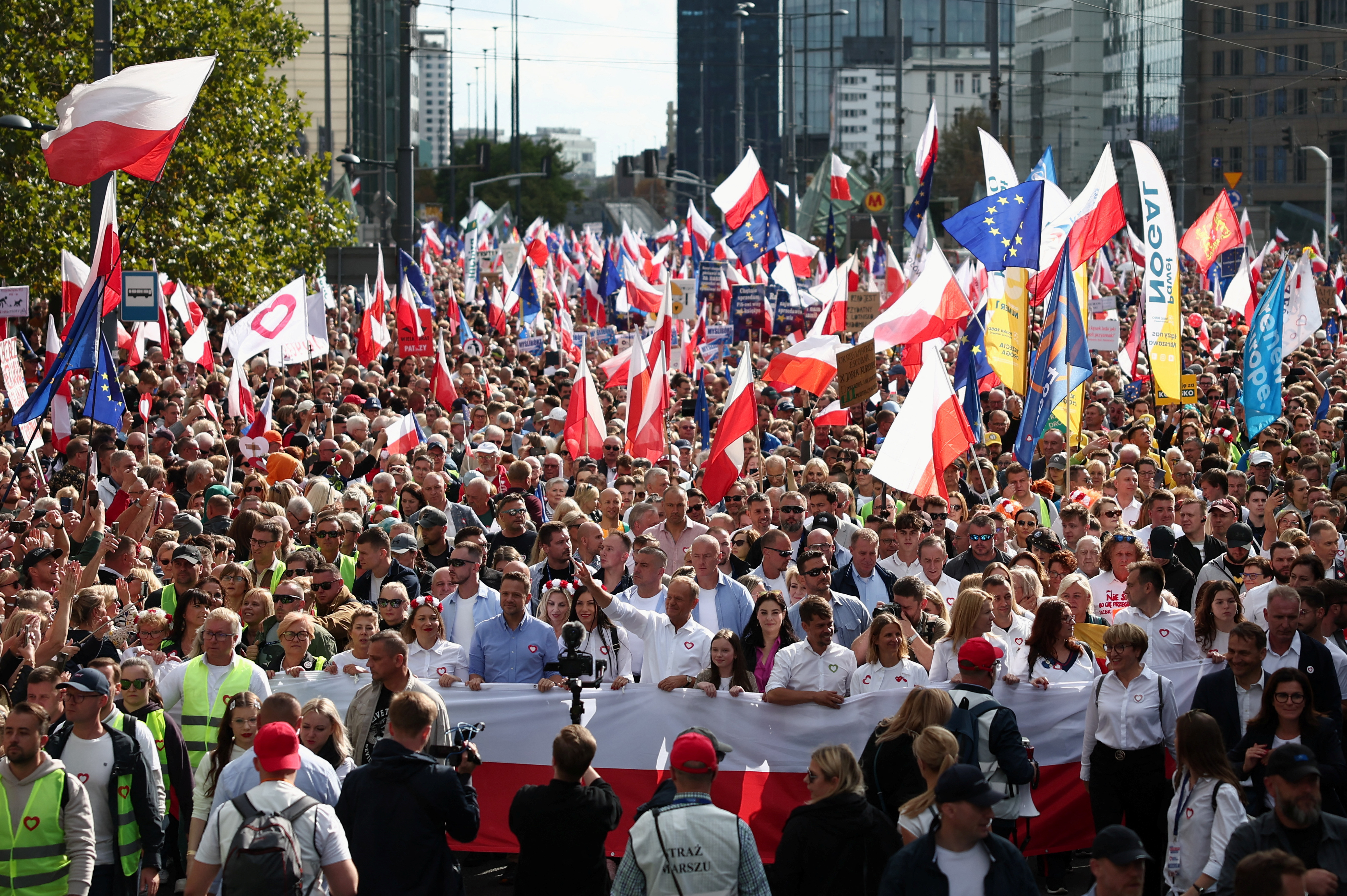 Liberal opposition holds "Marsz Miliona Serc" march in Warsaw