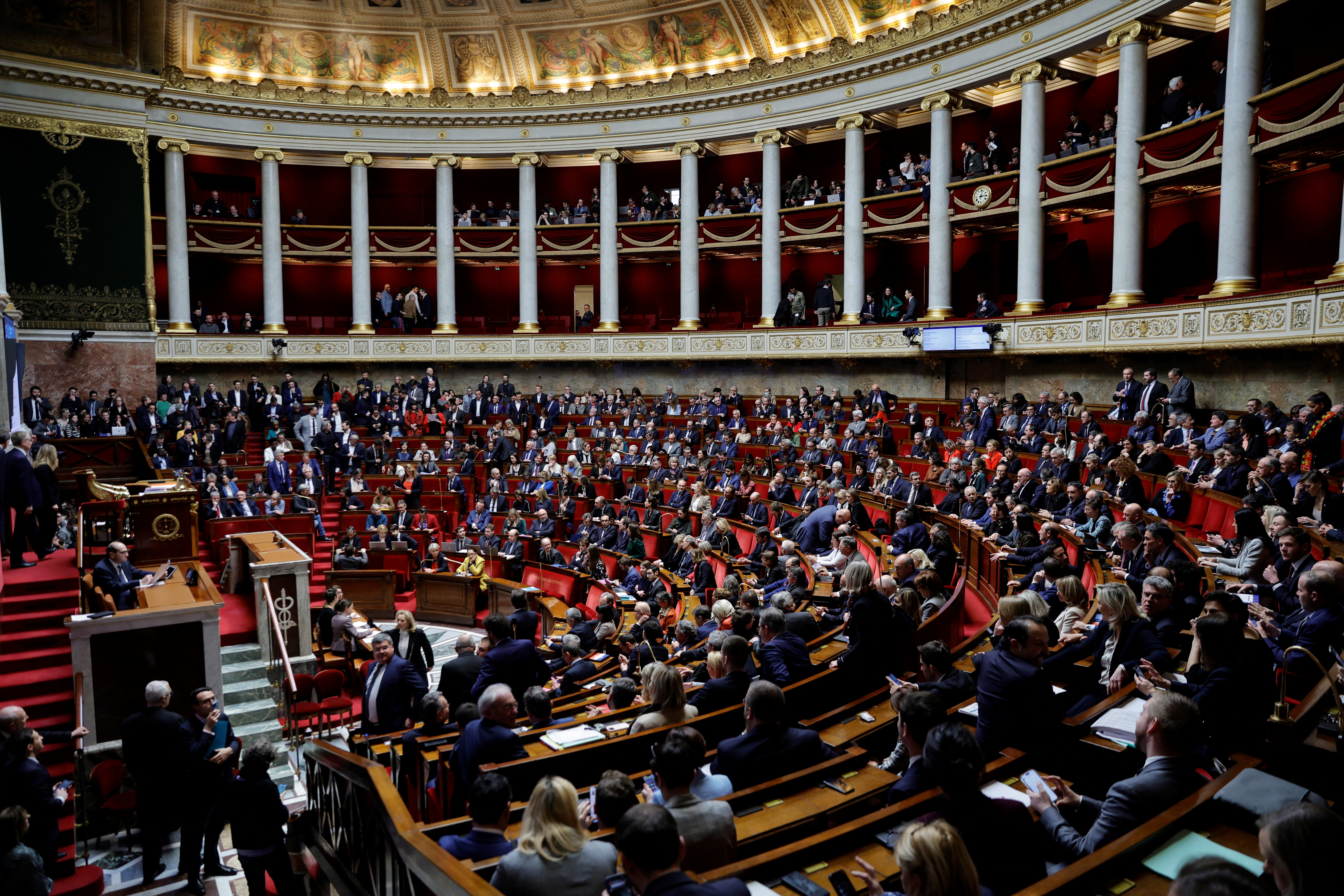 French government's pension reform bill at the National Assembly in Paris
