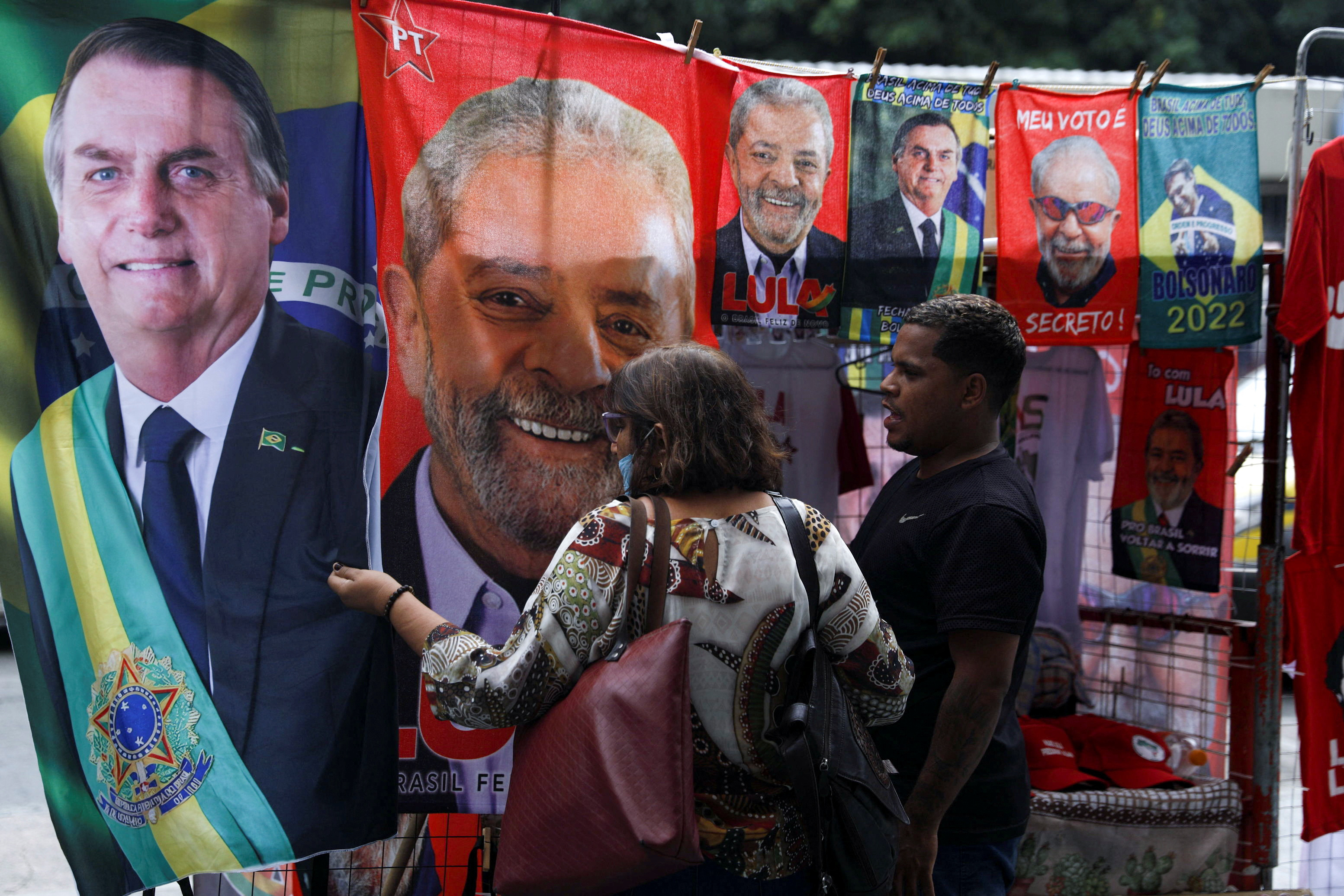 Presidential campaign materials displayed in Rio de Janeiro