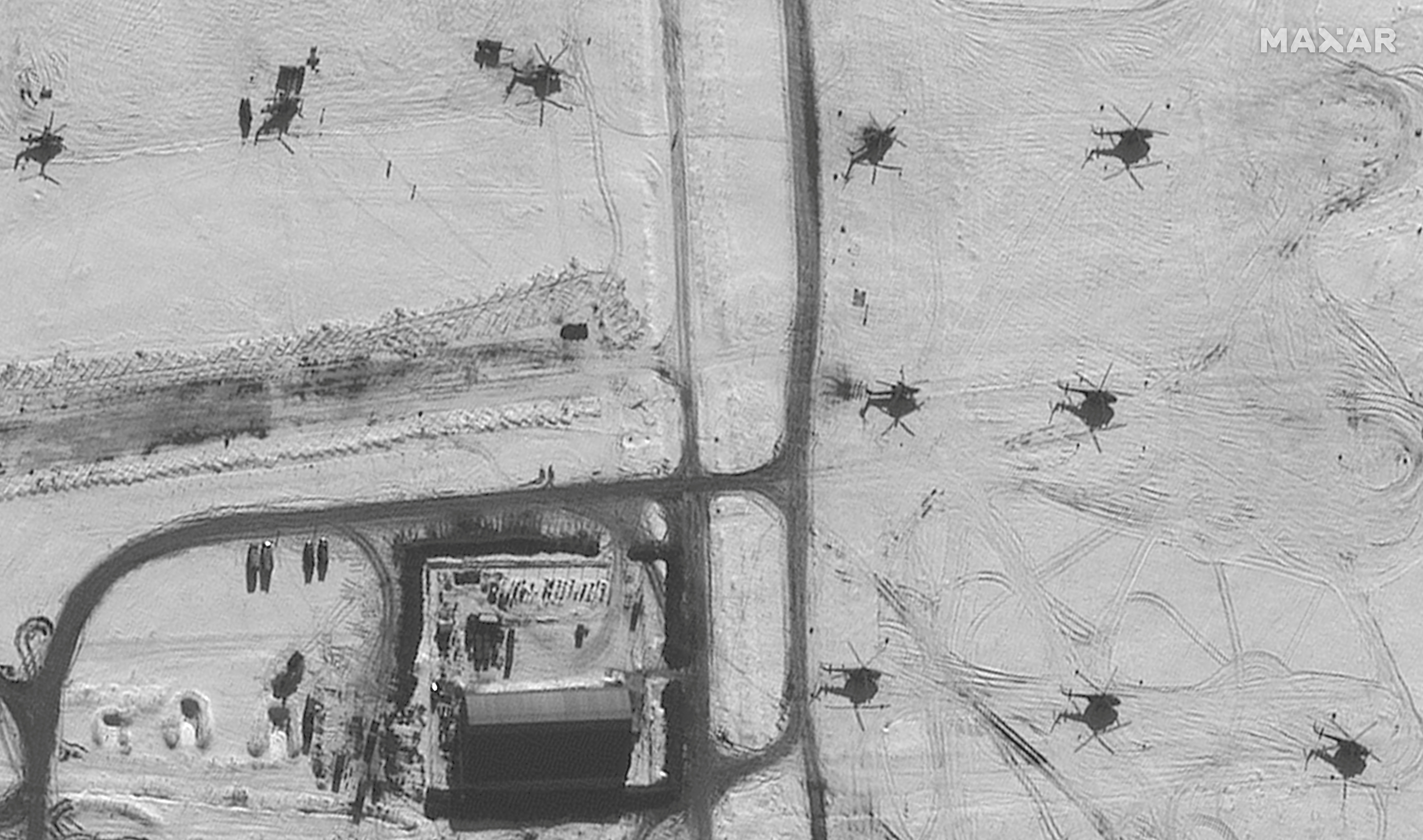 Satellite image shows helicopter deployments at Valuyki