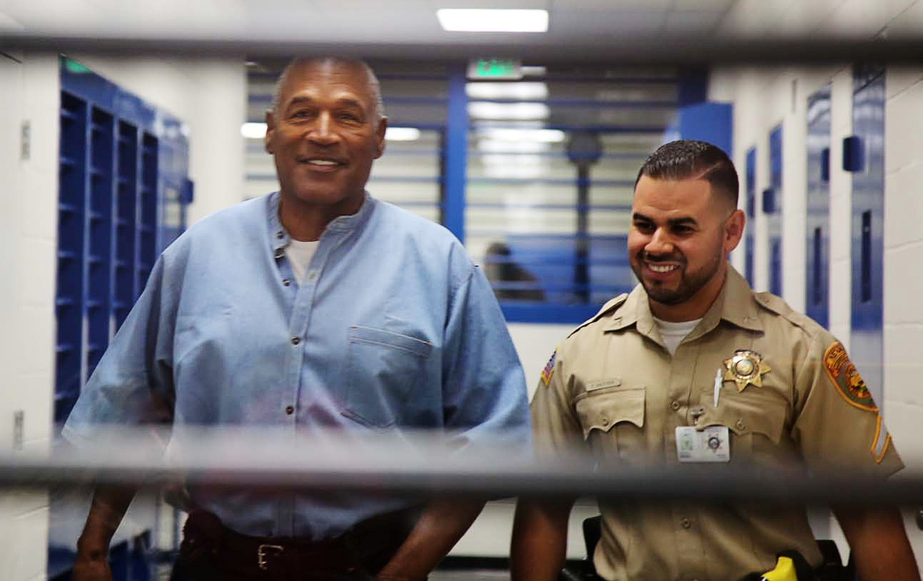 O.J. Simpson arrives for his parole hearing in at Lovelock Correctional Centre in Lovelock