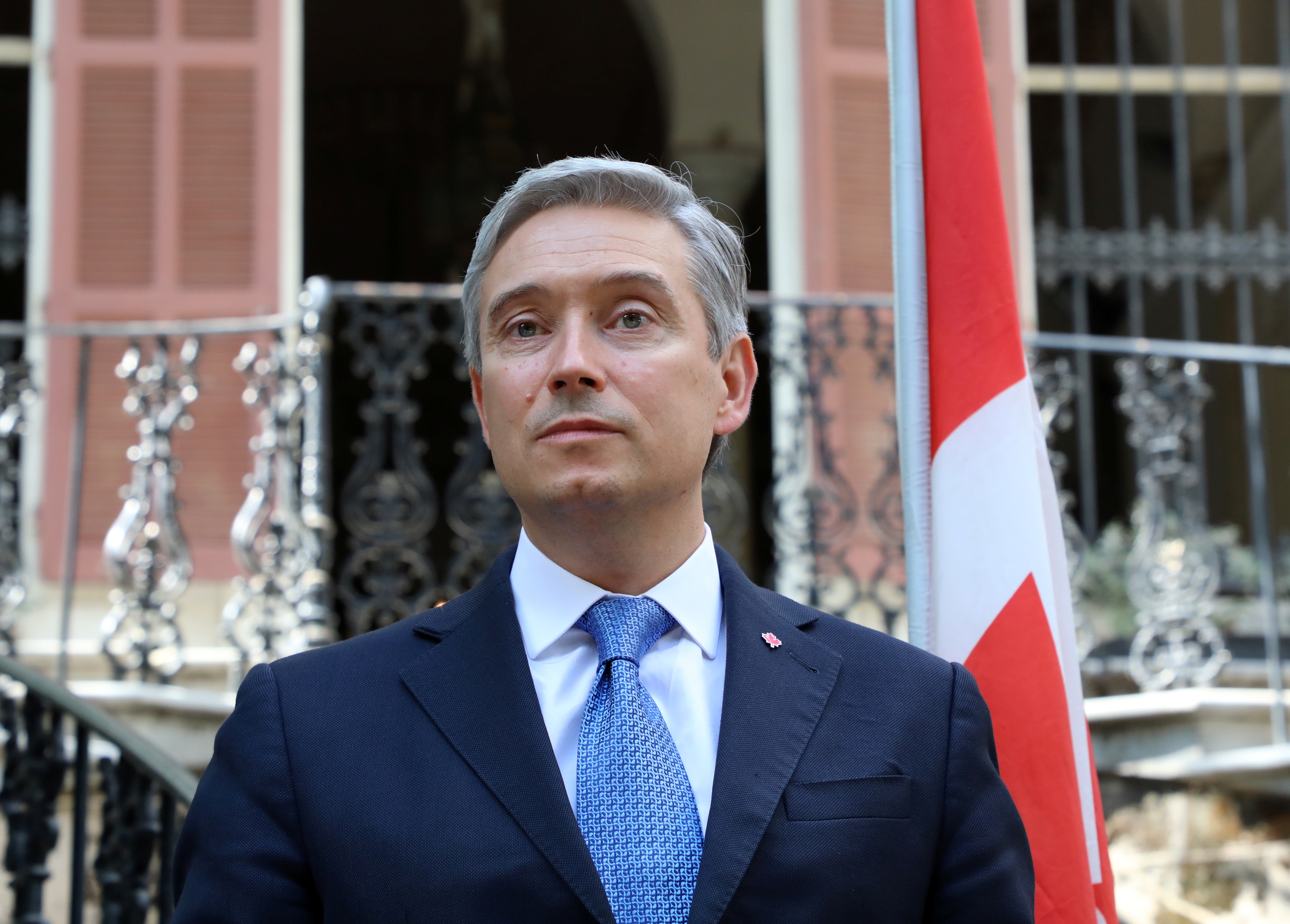 Canadian Foreign Minister Francois-Philippe Champagne is seen at the Ministry of Foreign Affairs in Beirut
