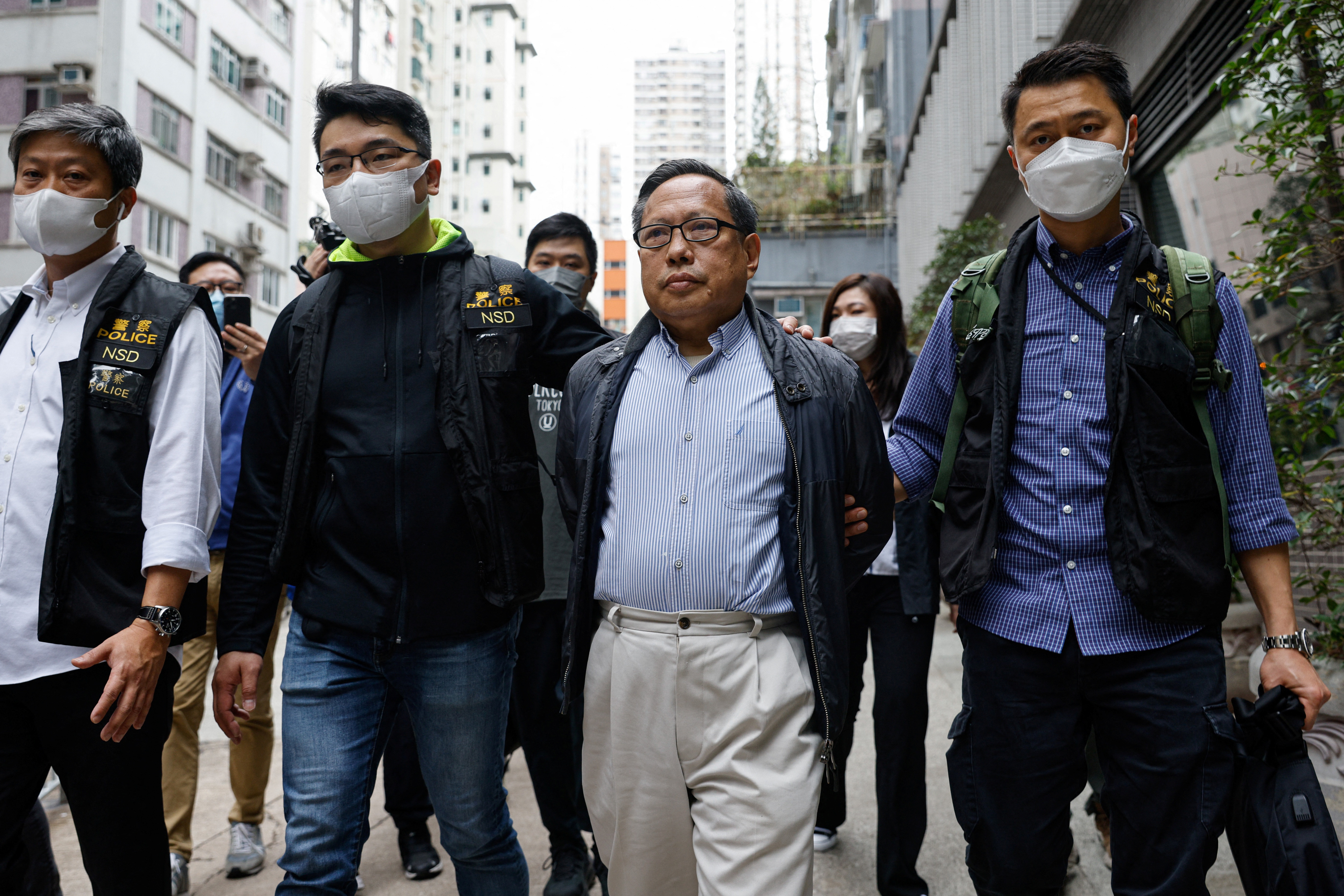 Former Vice-Chairman of the Hong Kong Alliance in Support of Patriotic Democratic Movements of China, Albert Ho arrested by police in Hong Kong