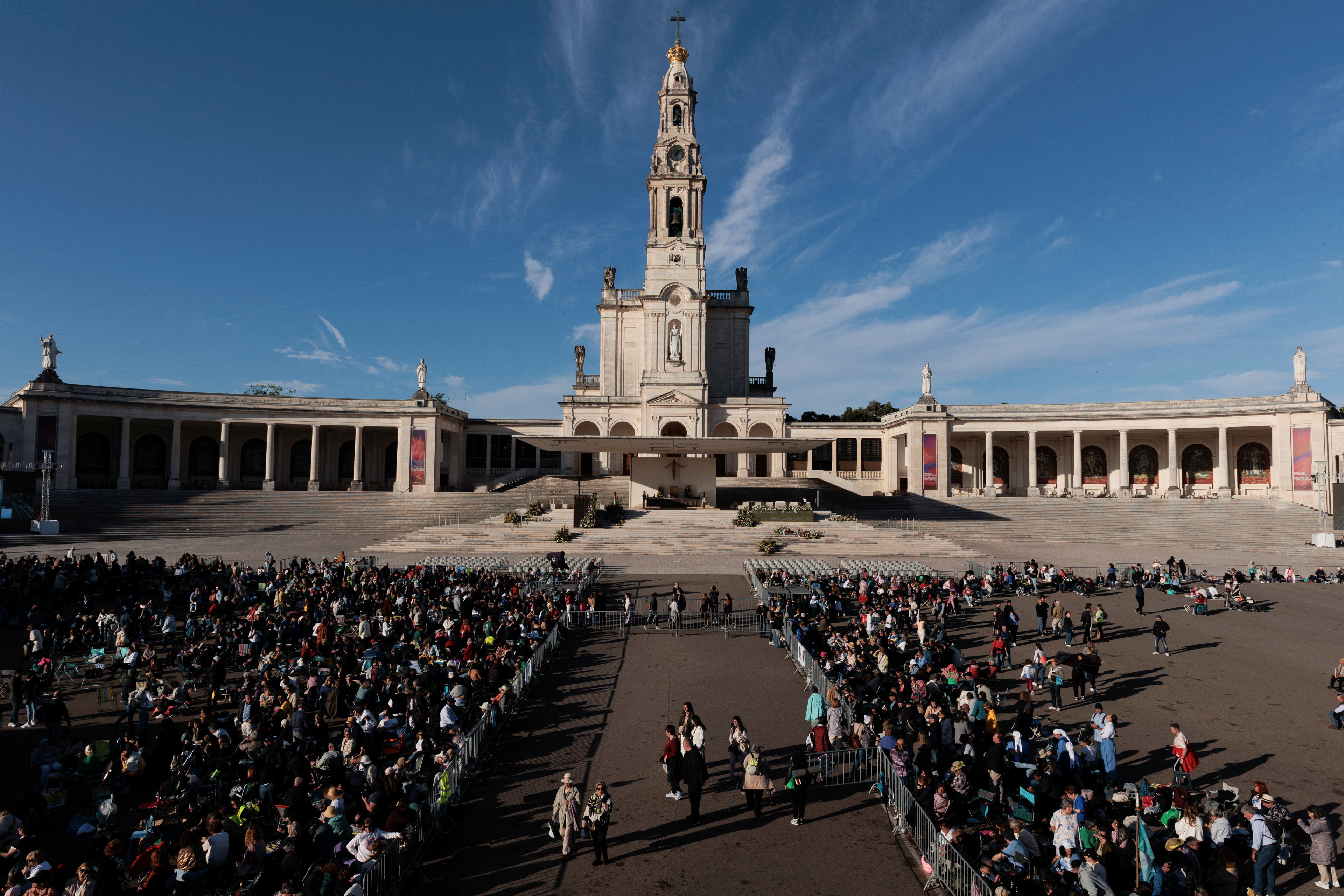Pilgrims attend the event marking the anniversary of the reported appearance of the Virgin Mary to three shepherd children, at the Catholic shrine of Fatima