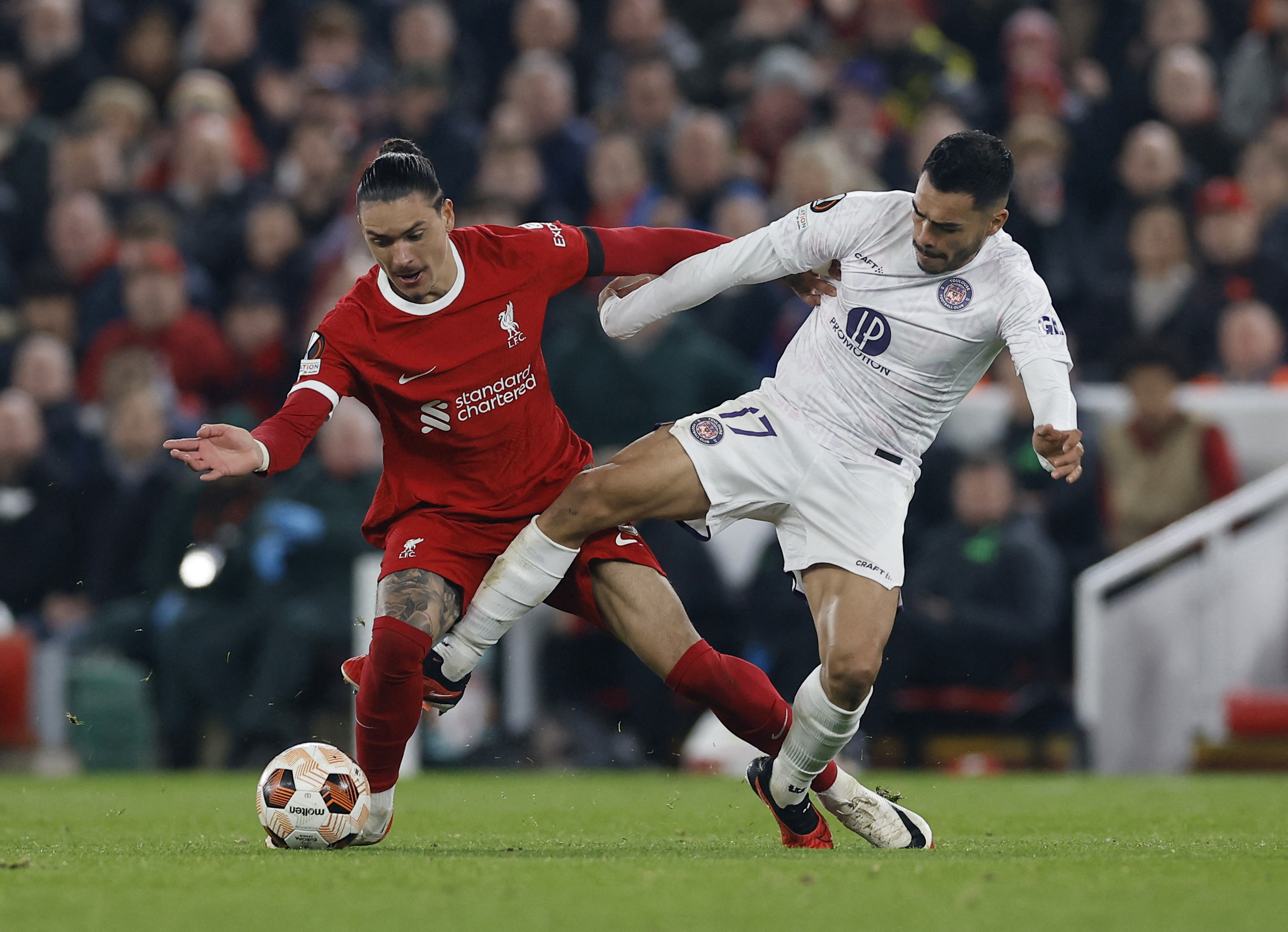 Liverpool thump Toulouse 5-1, Brighton earn first European win | Reuters