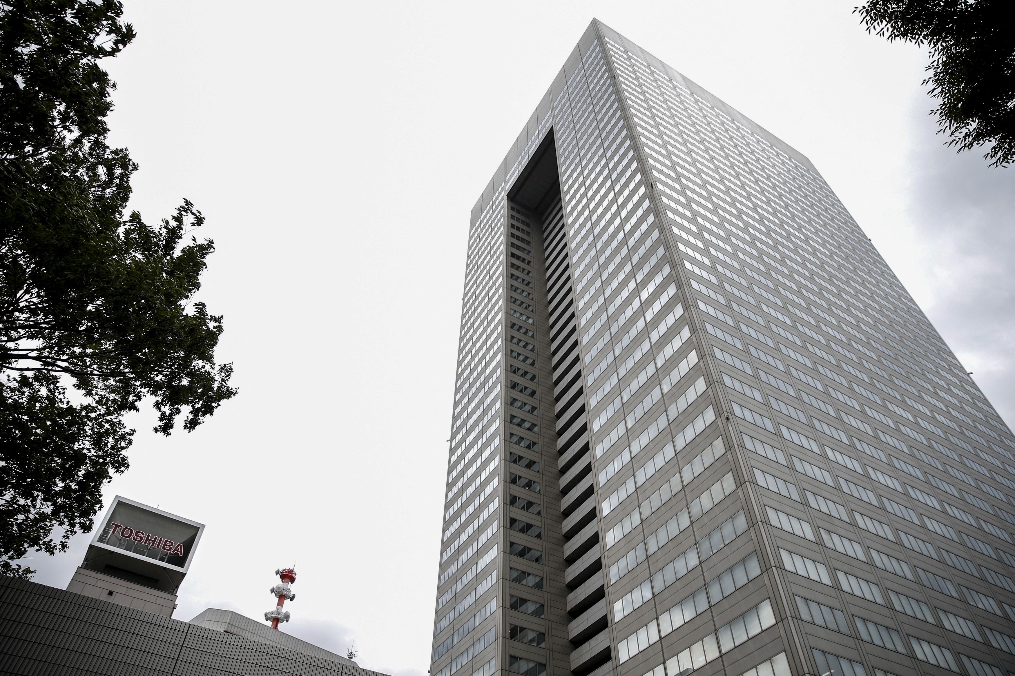 The  headquarters of Toshiba Corp is pictured in Tokyo