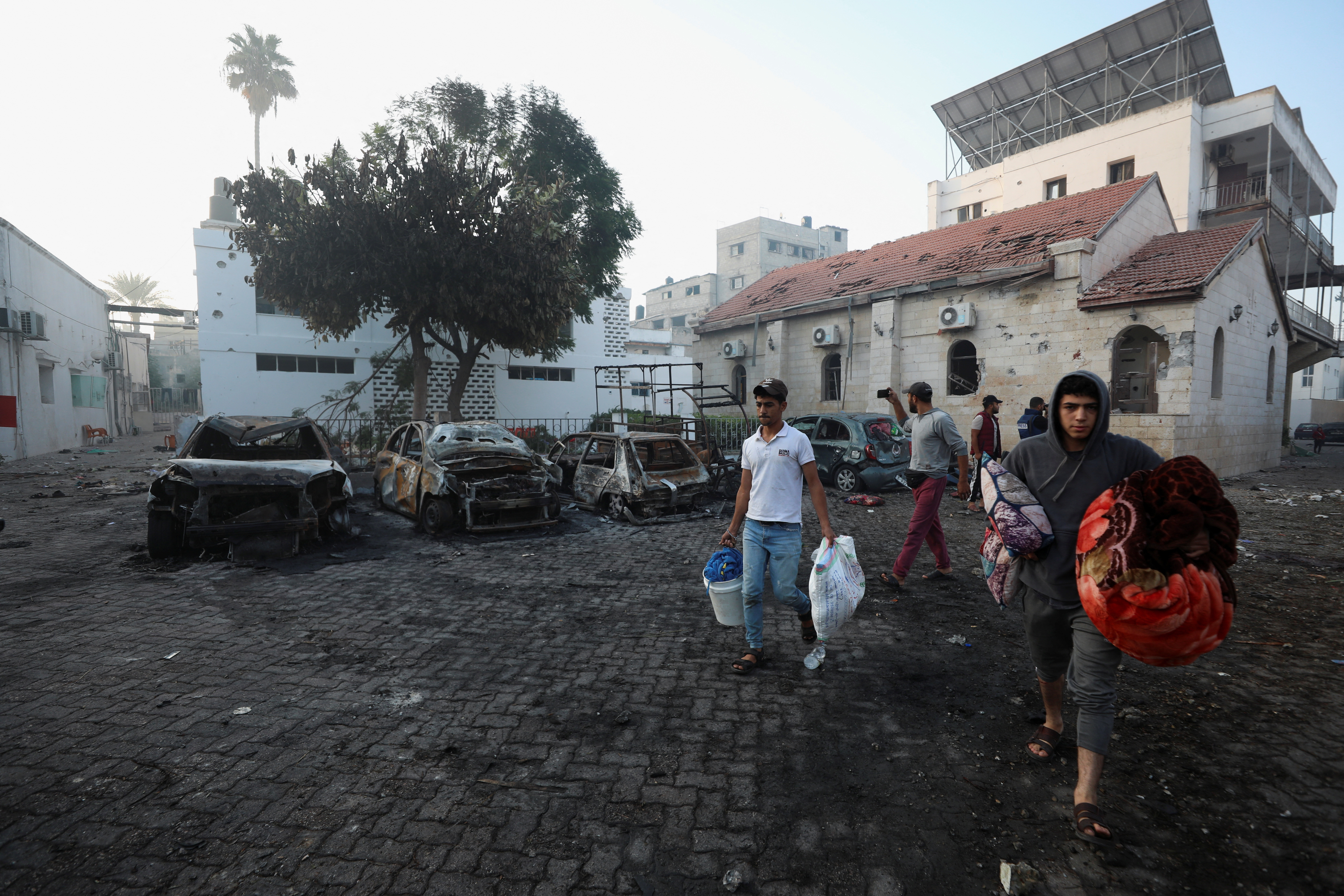 Aftermath of hospital blast in Gaza City