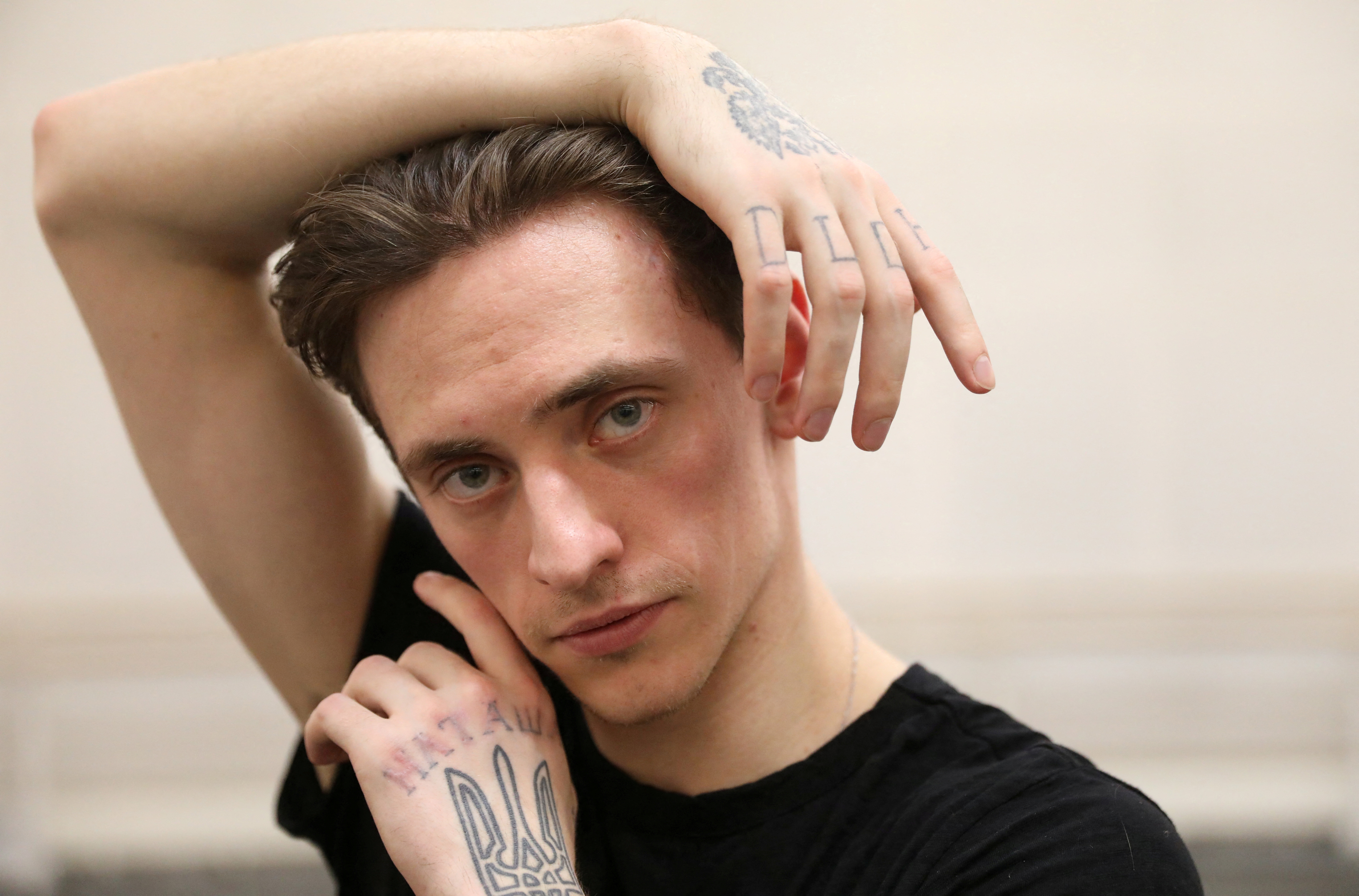 Russian ballet dancer Sergei Polunin poses for a portrait as he rehearses at the Royal Opera House for the Project Polunin show in London