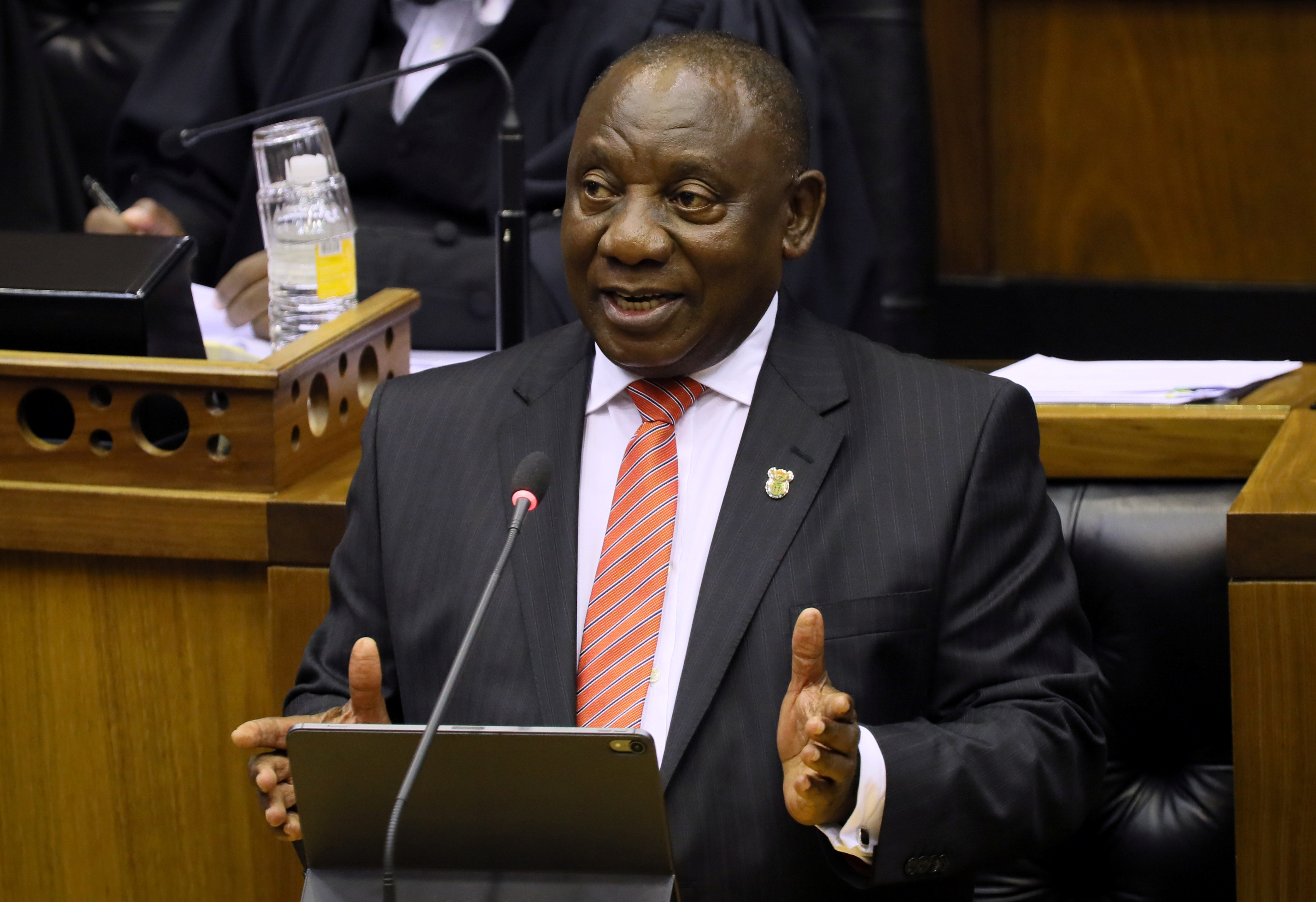 President Cyril Ramaphosa delivers his State of the Nation address at parliament in Cape Town