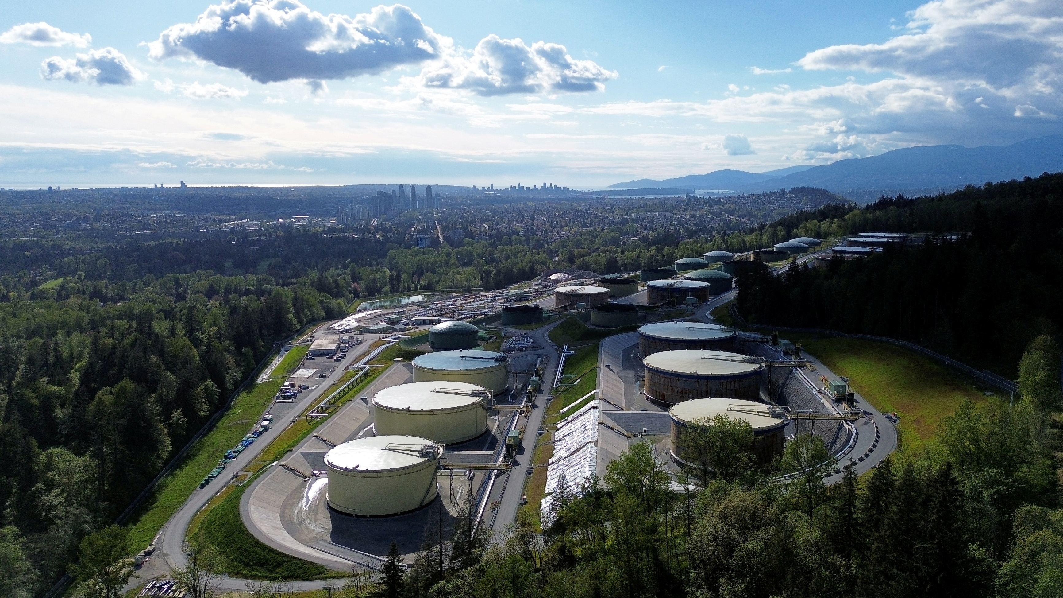 The Trans Mountain pipeline expansion project begins operation in Burnaby