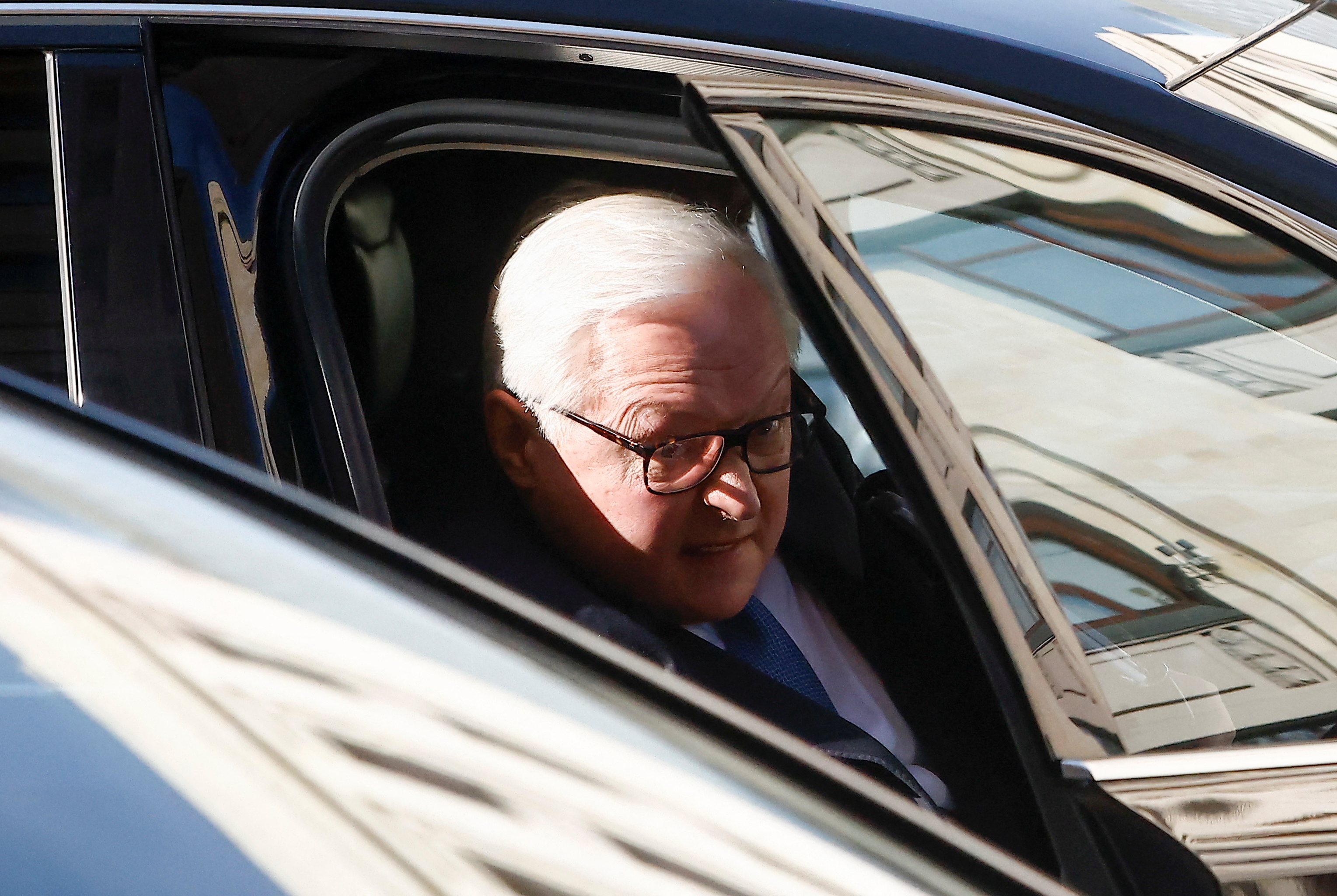 Russia's Deputy Foreign Minister Ryabkov leaves after talks with U.S. Under Secretary of State Nuland in Moscow