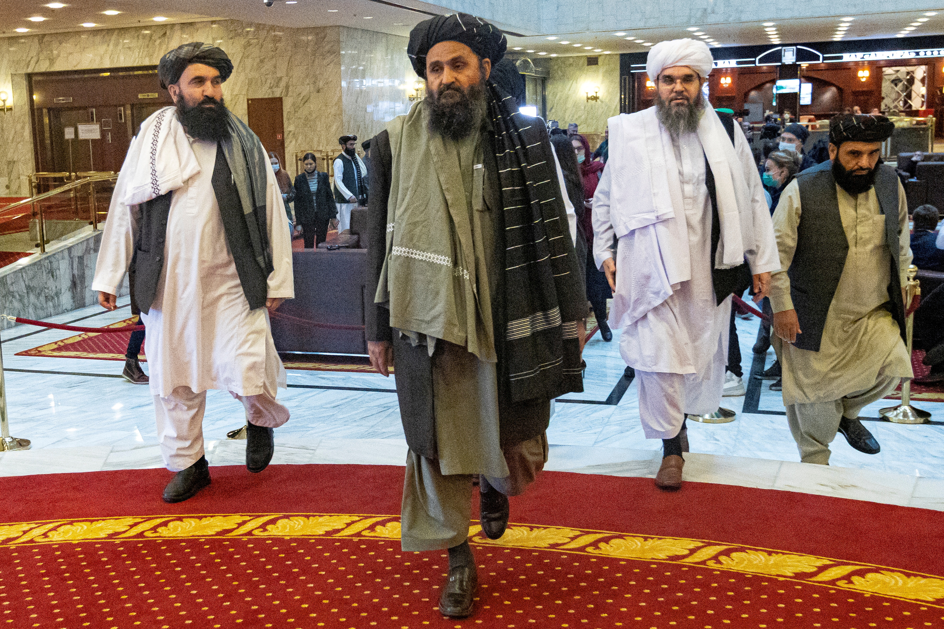 Taliban's negotiator Mullah Abdul Ghani Baradar attends the Afghan peace conference in Moscow