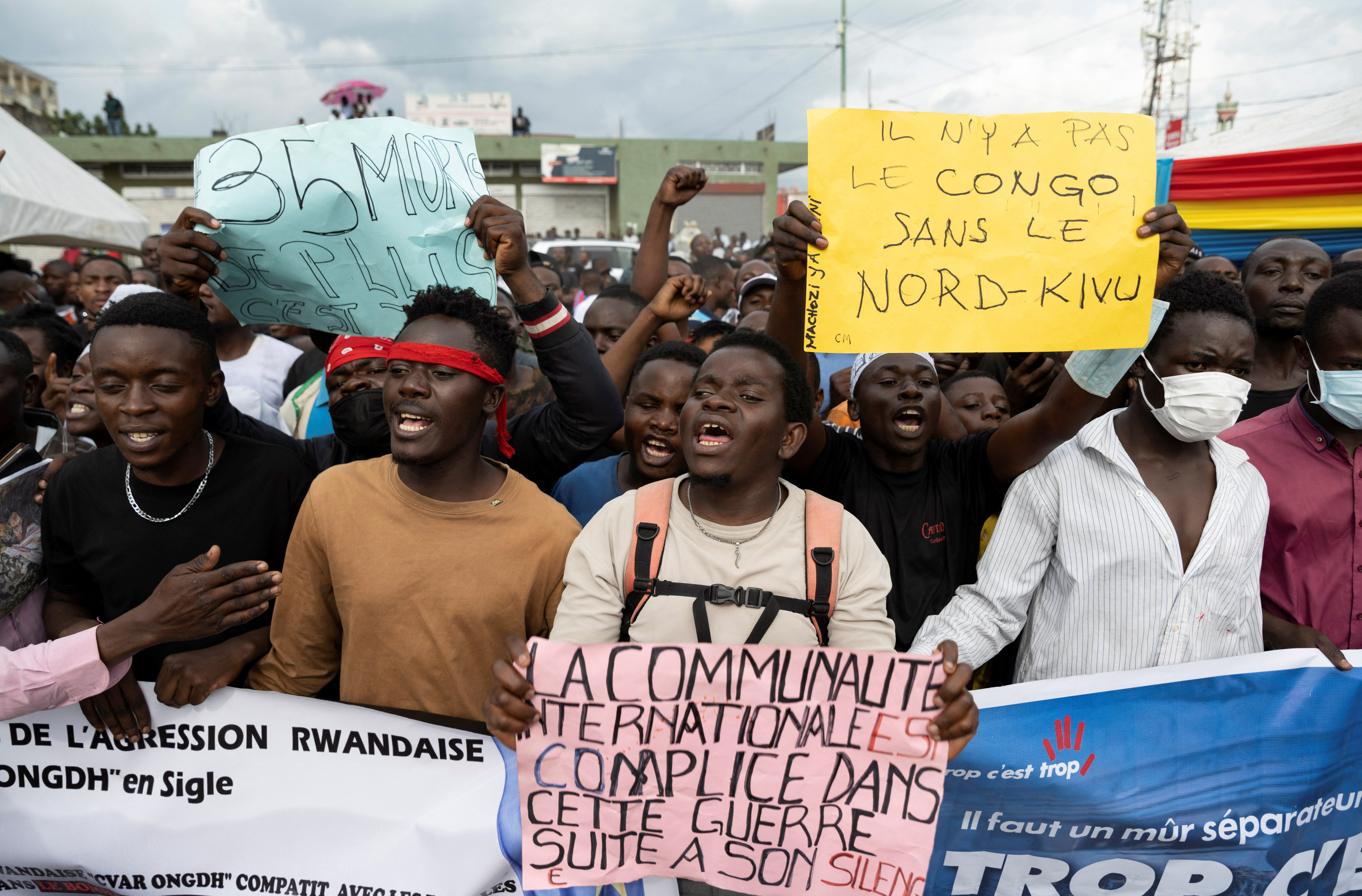 Funeral for refugees killed in strike on Congo displacement camp in Goma