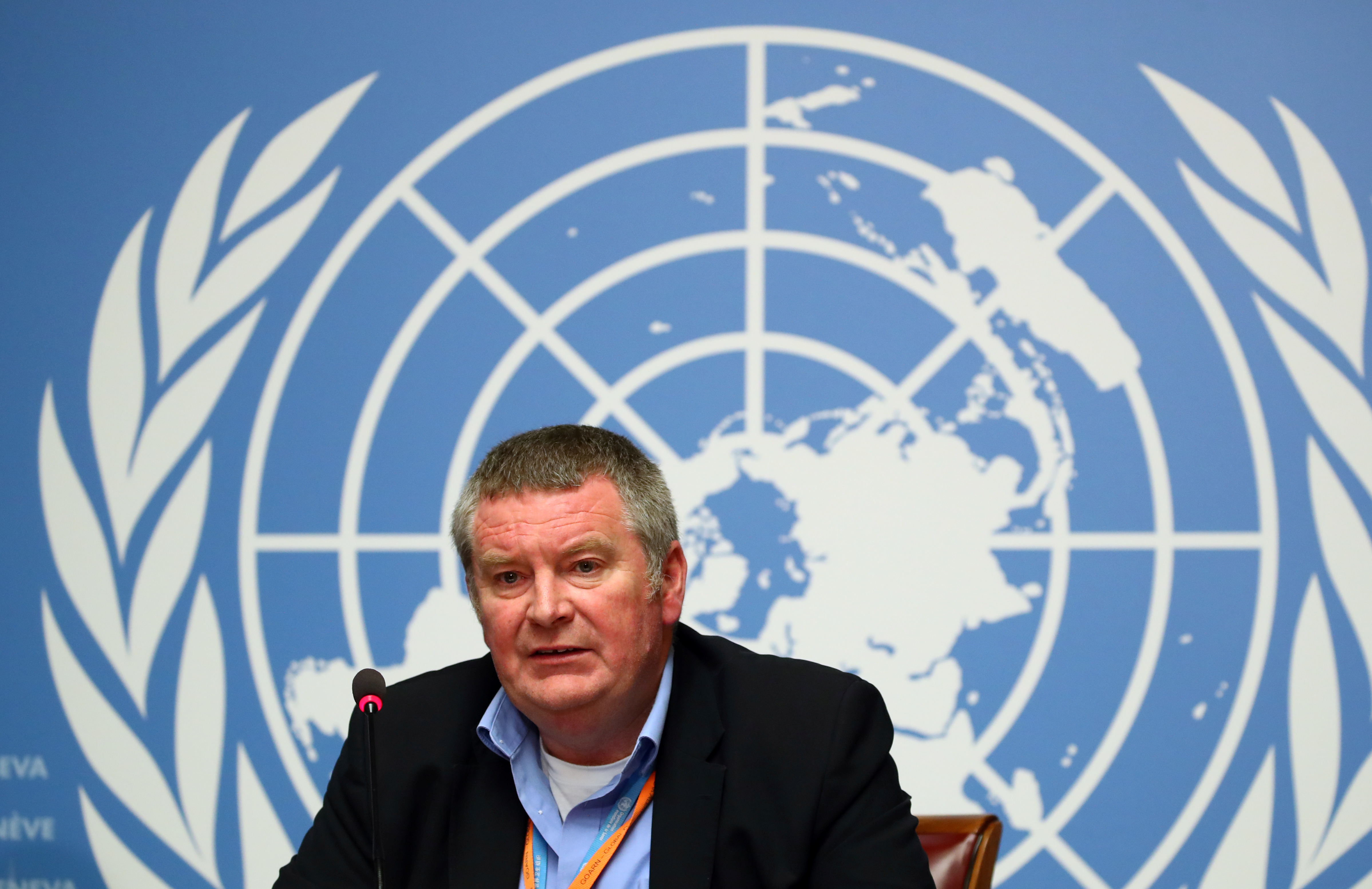Ryan, Executive Director of the WHO attends a news conference on the Ebola outbreak at the United Nations in Geneva
