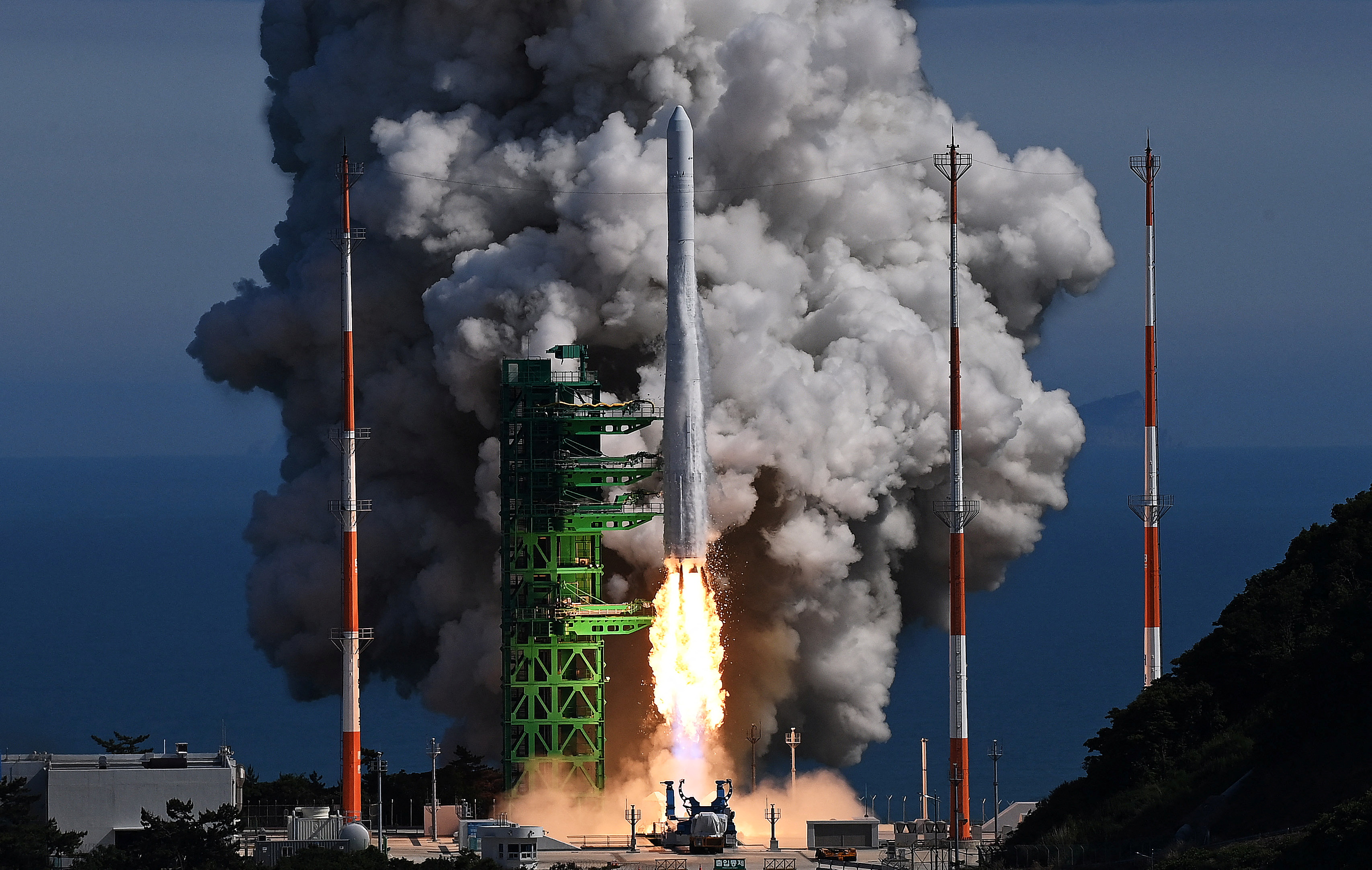 South Korea’s domestically produced Nuri space rocket lifts off from its launch pad at the Naro Space Center in Goheung County
