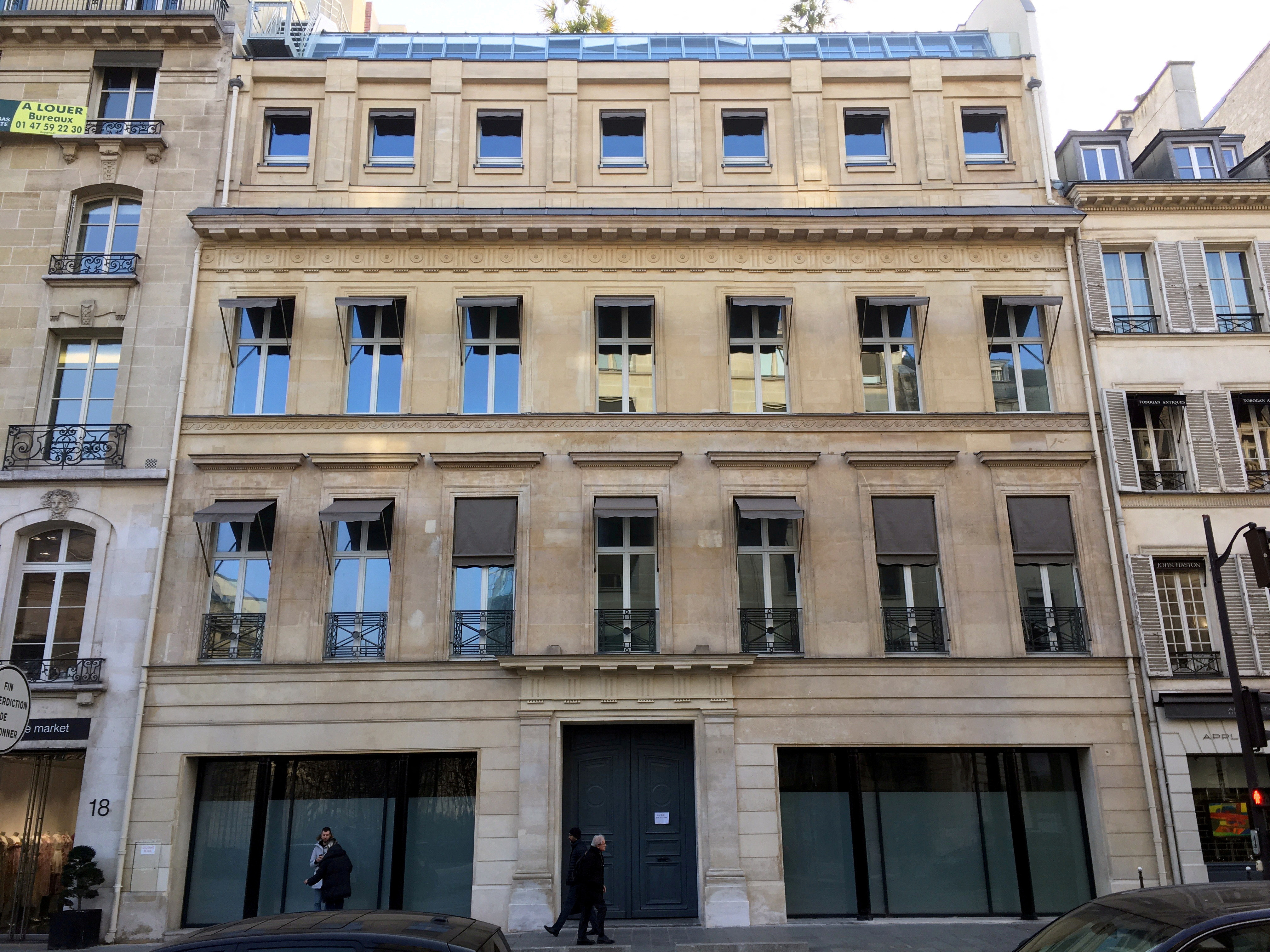 Exterior view of the building in which boutique investment bank Centerview Partners has leased an office space in Paris