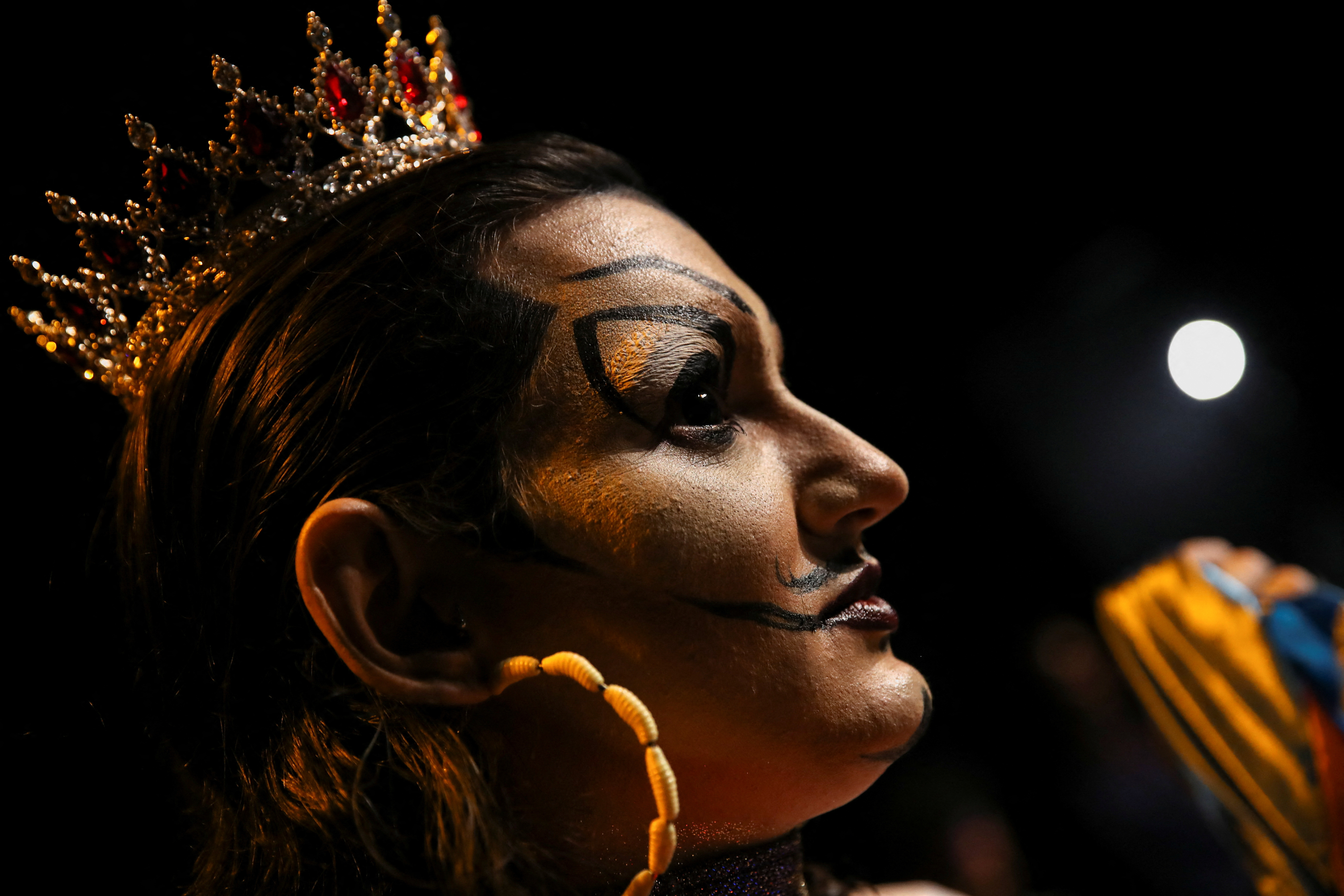 Drag kings participate in a contest in Sao Paulo