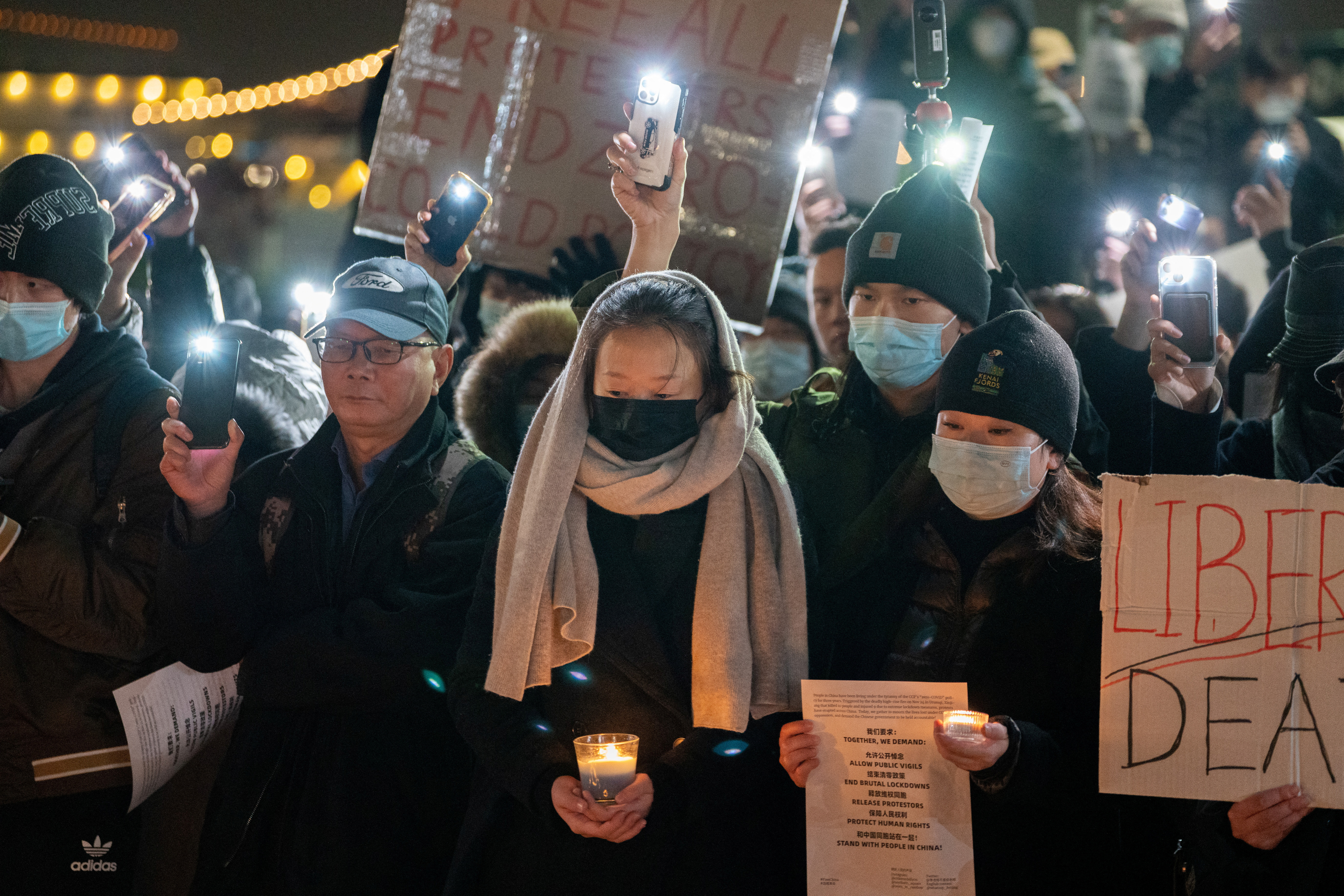 Anti-Chinese government protests, amid China’s Zero Covid policy in New York