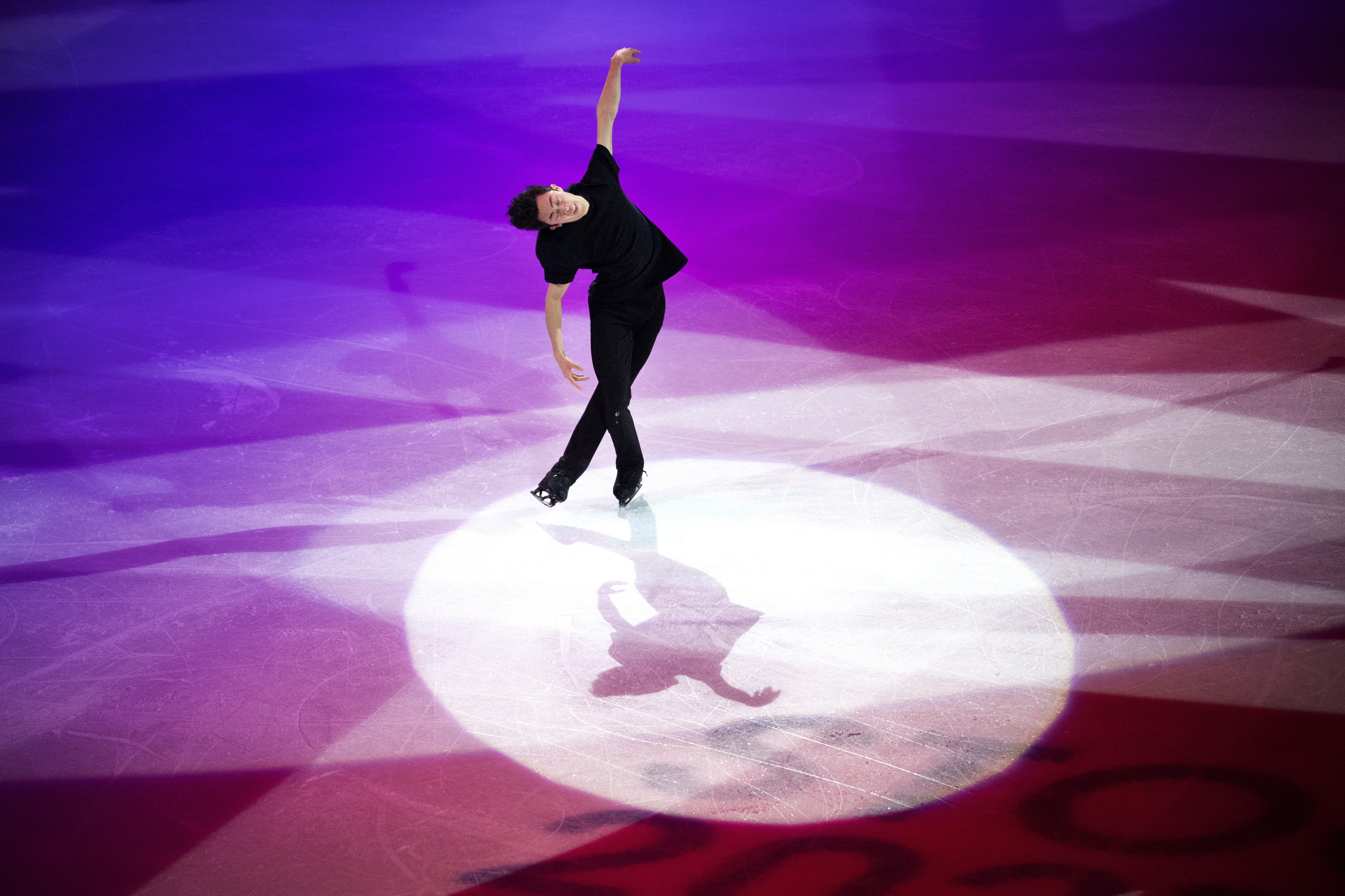 Figure Skating - World Figure Skating Championships - Globe Arena, Stockholm, Sweden - March 28, 2021 Nathan Chen of the U.S. performs during the Gala Exhibition TT News Agency via REUTERS/Jessica Gow/tt 