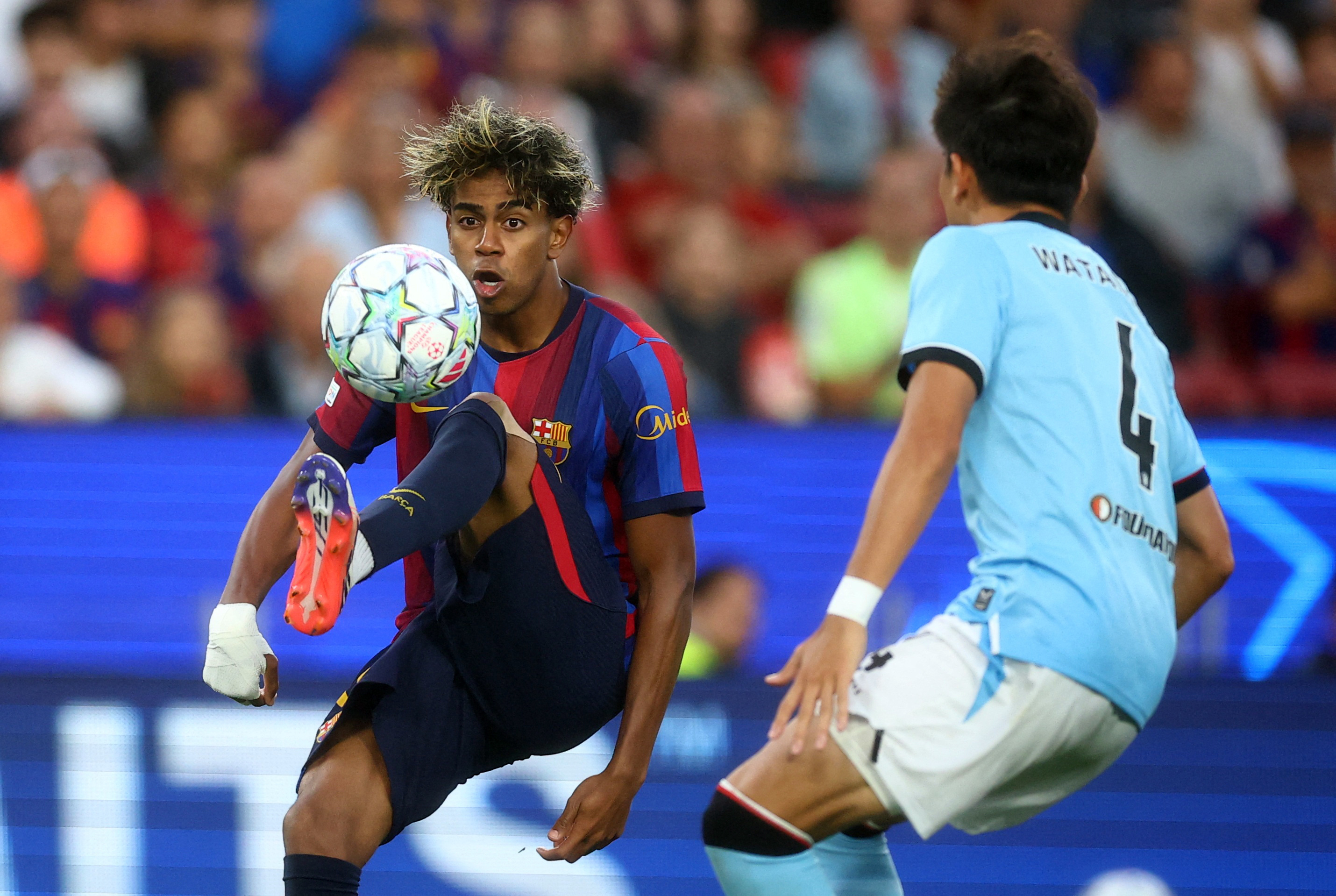 サッカー＝バルセロナが5発大勝、フェイエ渡辺フル出場 欧州CL