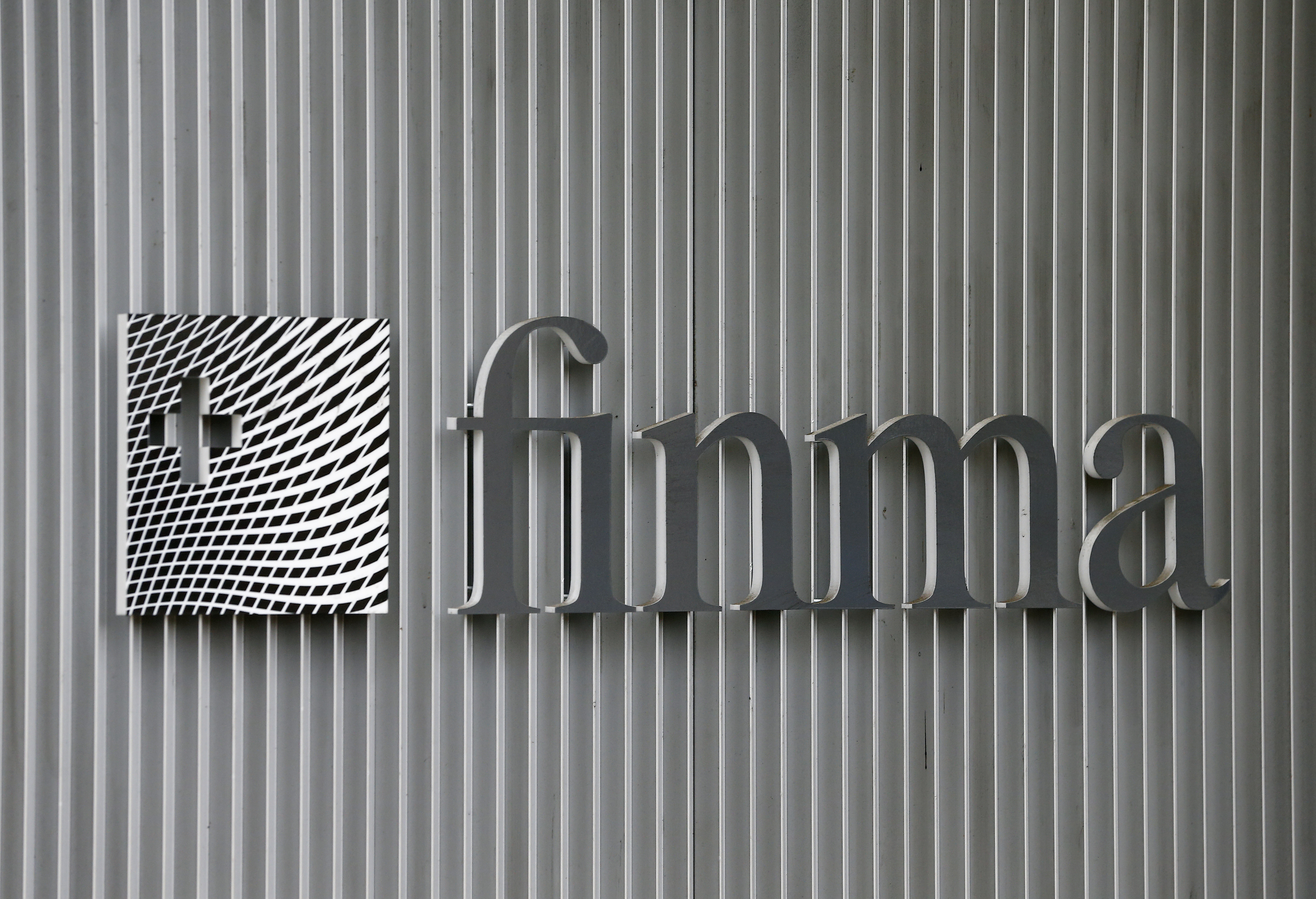 The logo of Swiss Financial Market Supervisory Authority FINMA is seen outside their headquarters in Bern