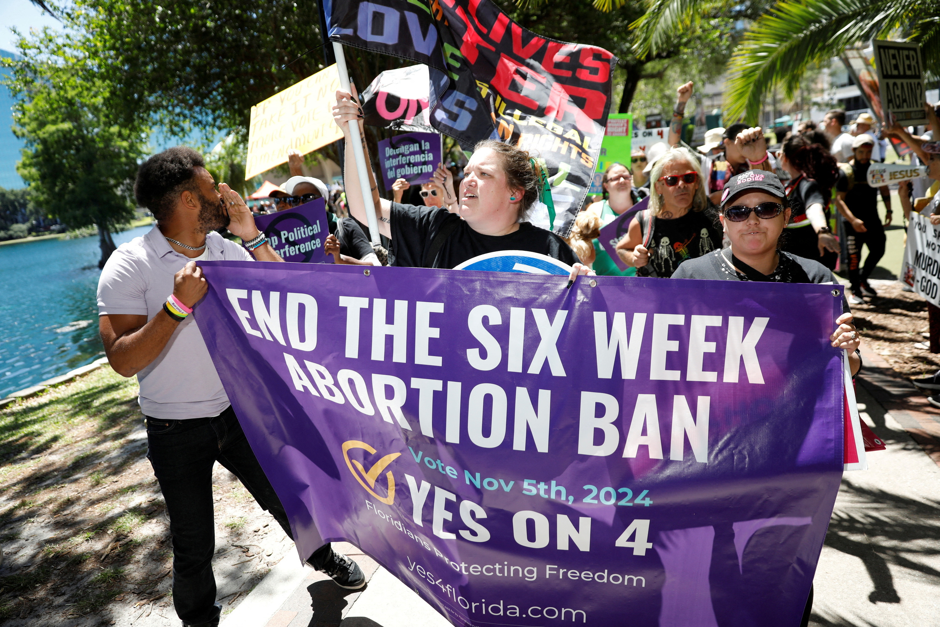 Abortion rights advocates gather to launch their campaign in Orlando
