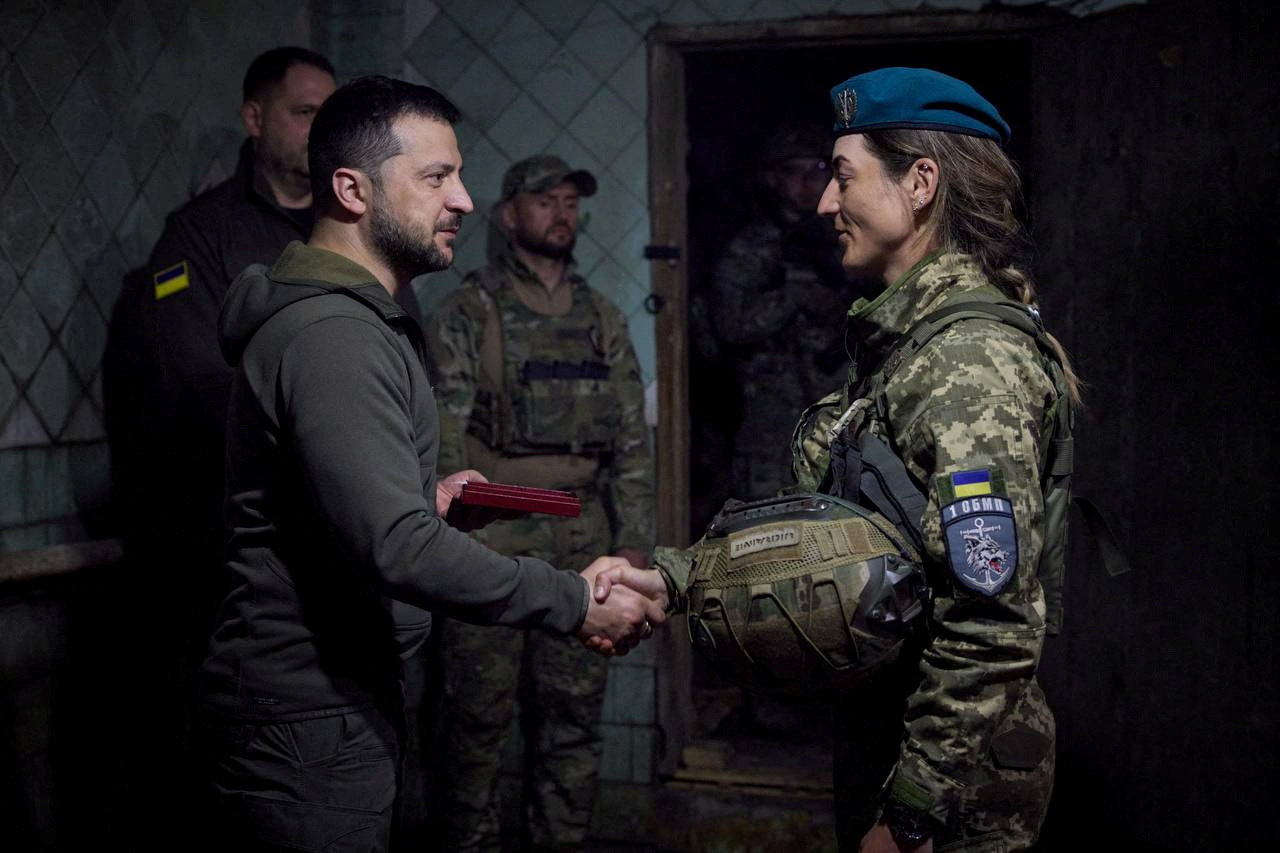 Ukraine's Zelenskiy visits front line to meet marines | Reuters