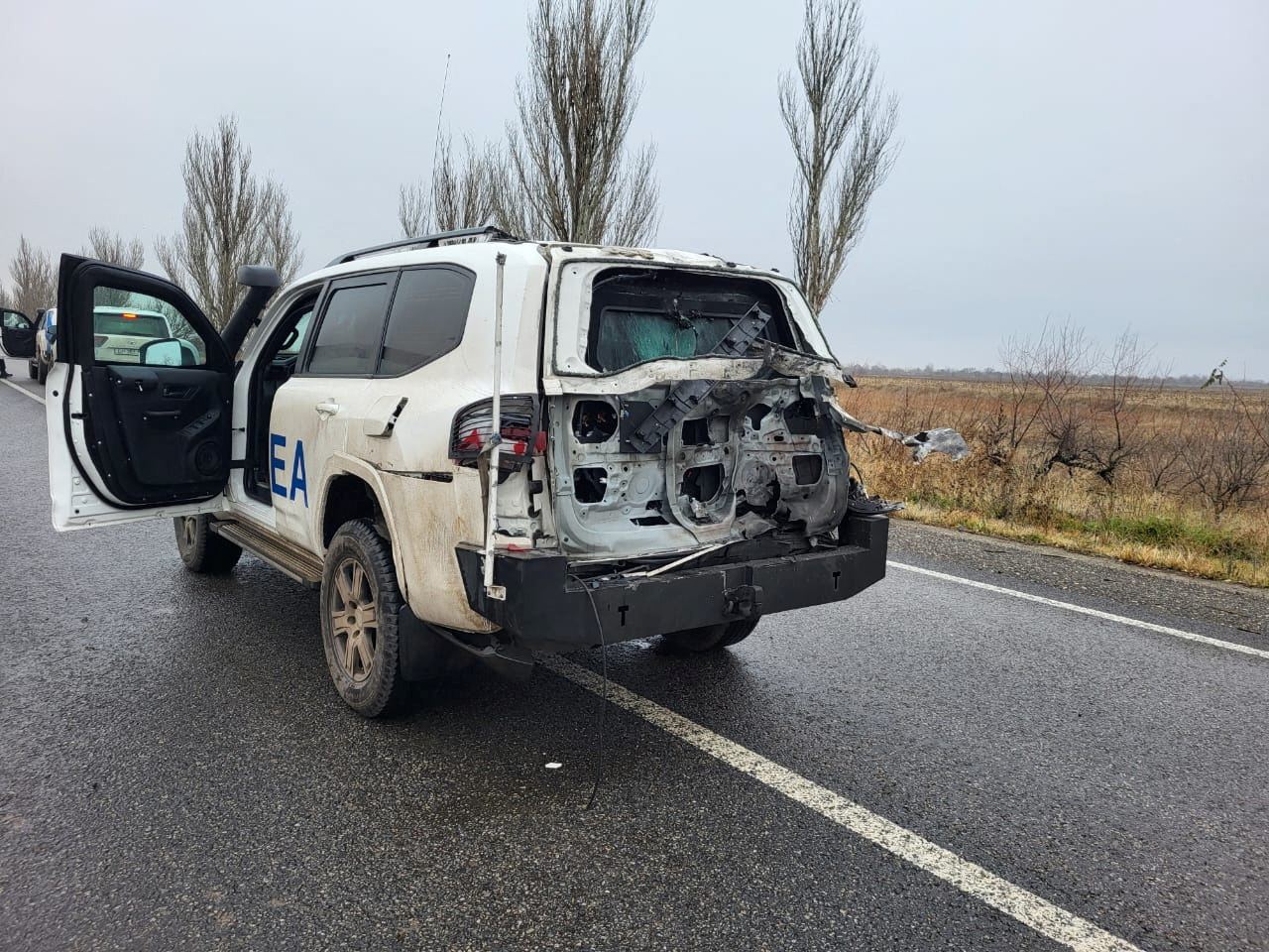 Drone hits IAEA vehicle on road to Russian-held Zaporizhzhia