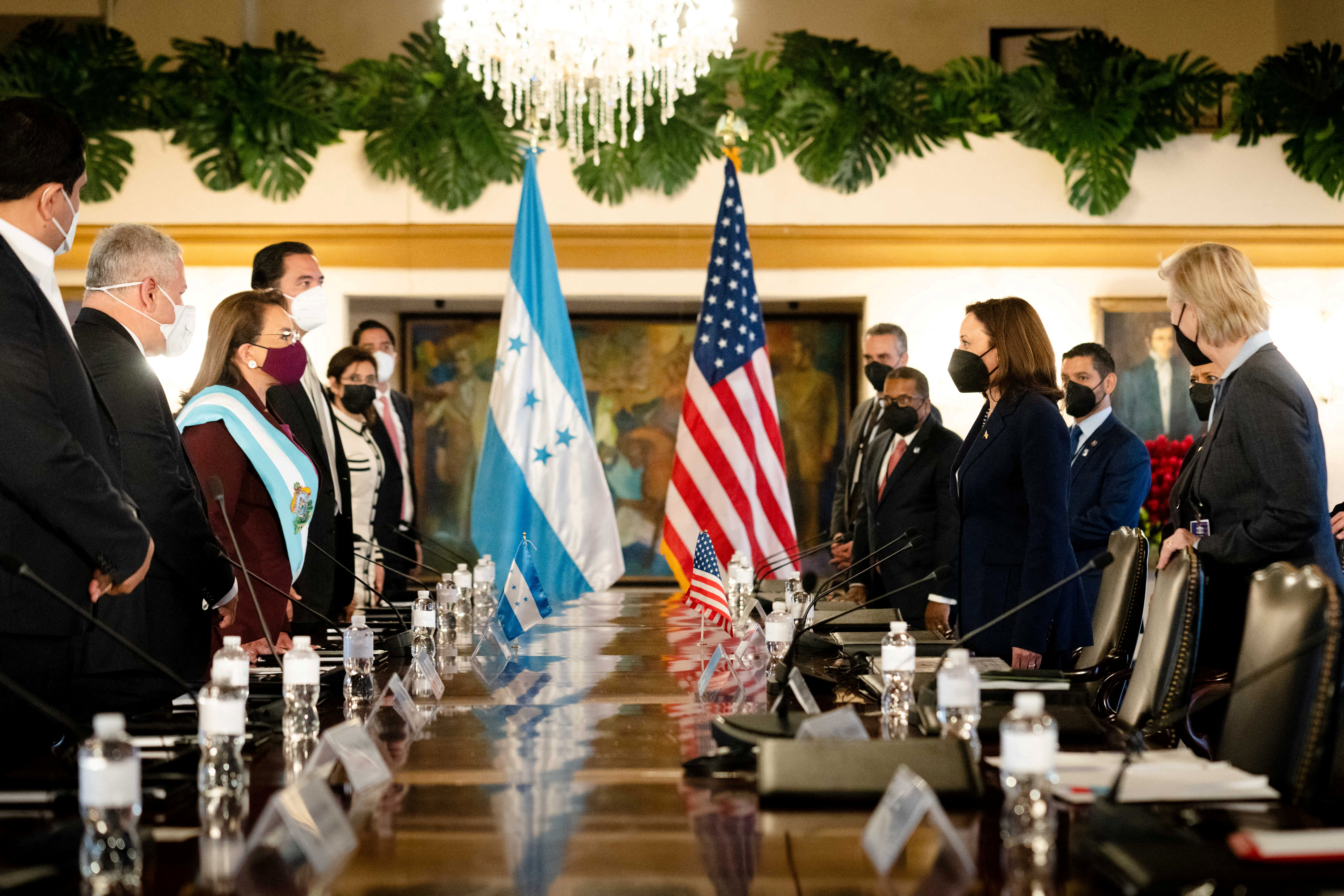 Honduran President Castro and U.S. VP Harris meet for bilateral meeting in Tegucigalpa