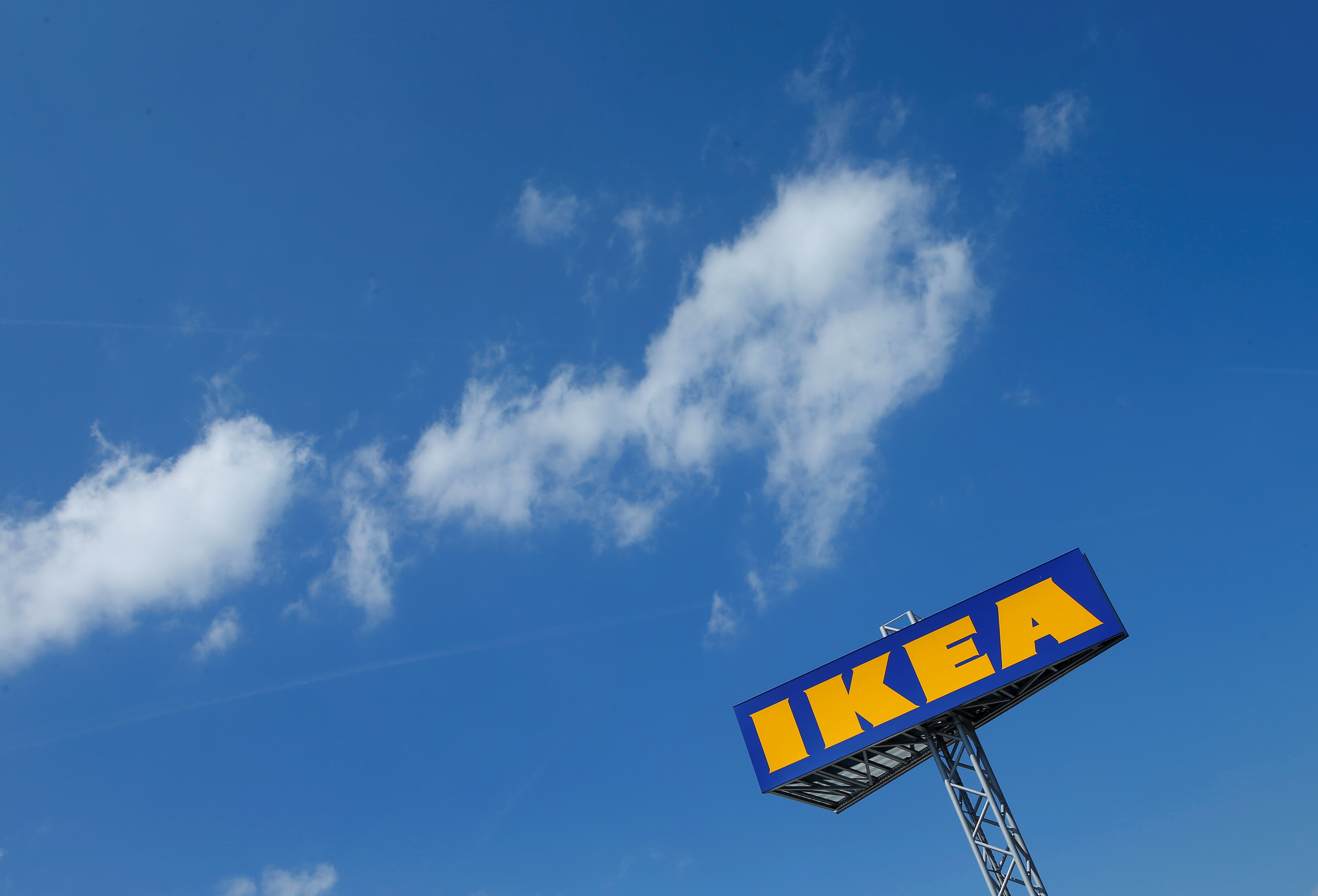The logo of IKEA is seen above a store in Voesendorf