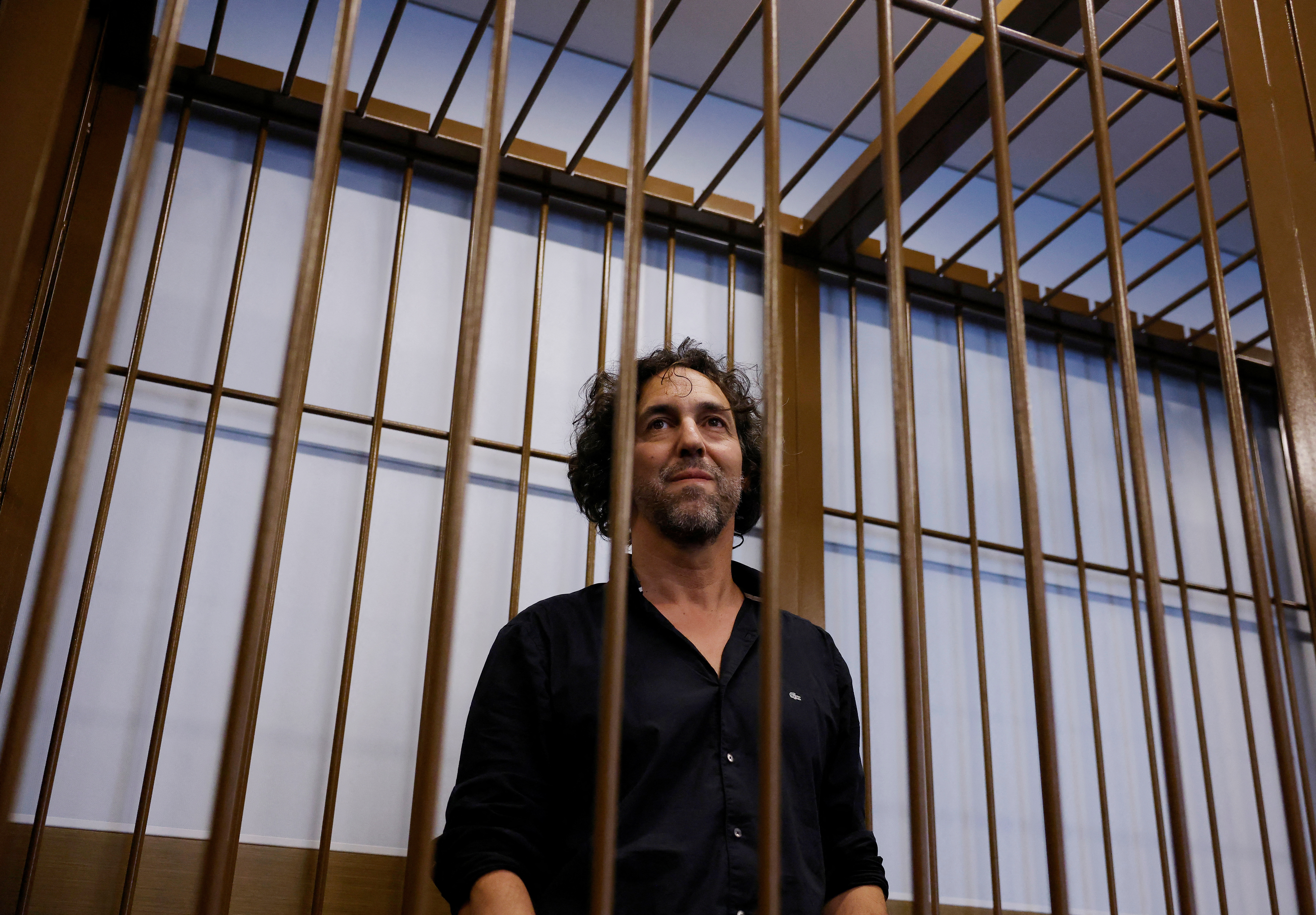 French national Laurent Vinatier attends a court hearing in Moscow
