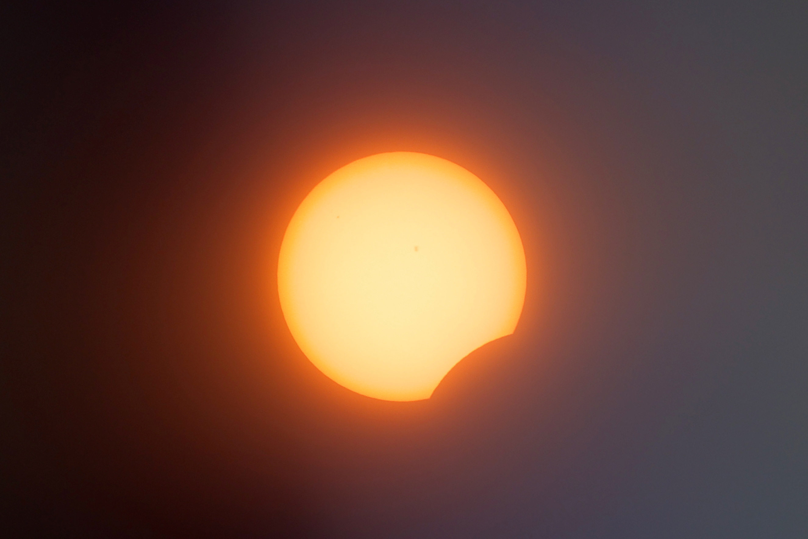 Partial solar eclipse in New York City
