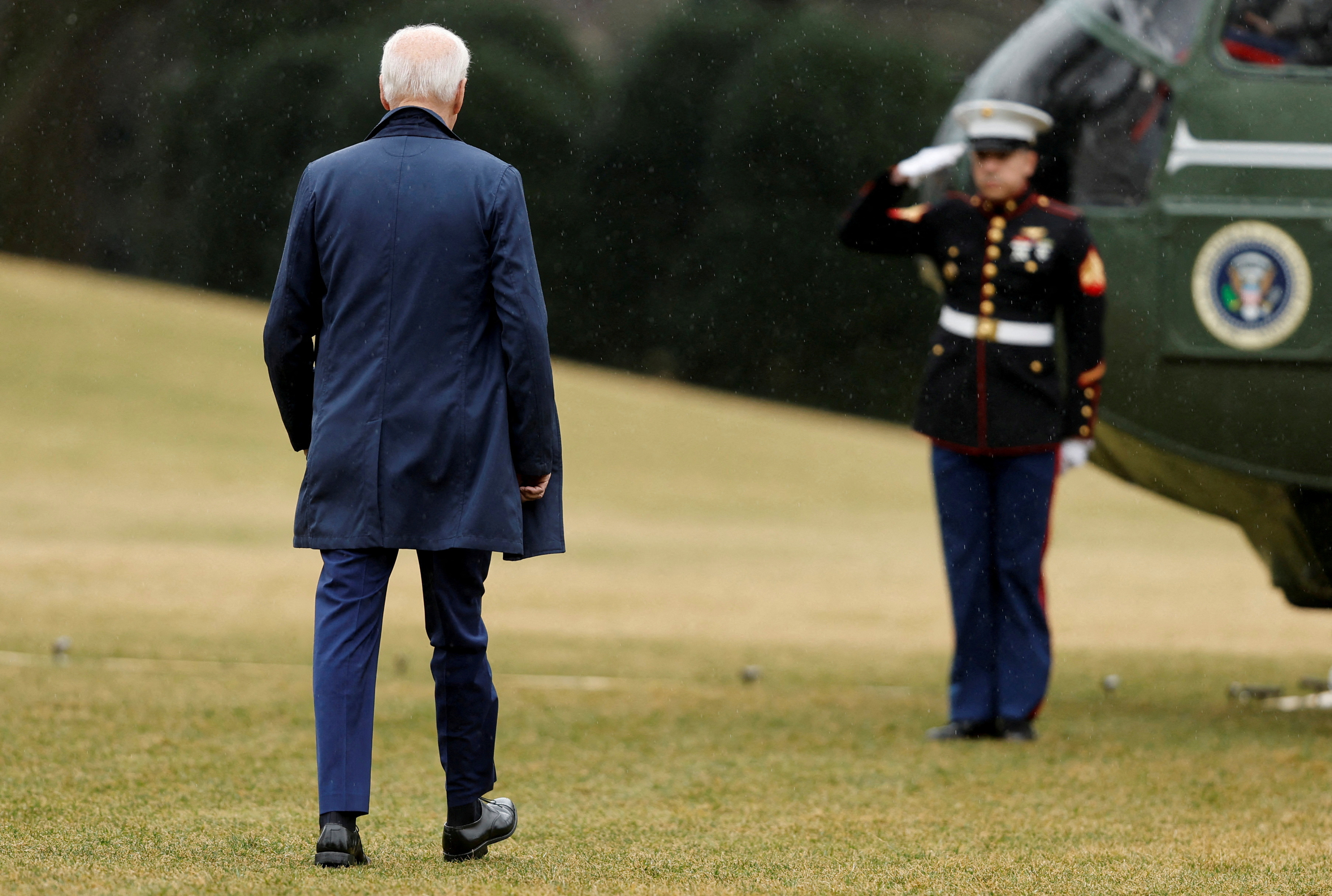 U.S. President Biden departs for travel to New York from the White House in Washington