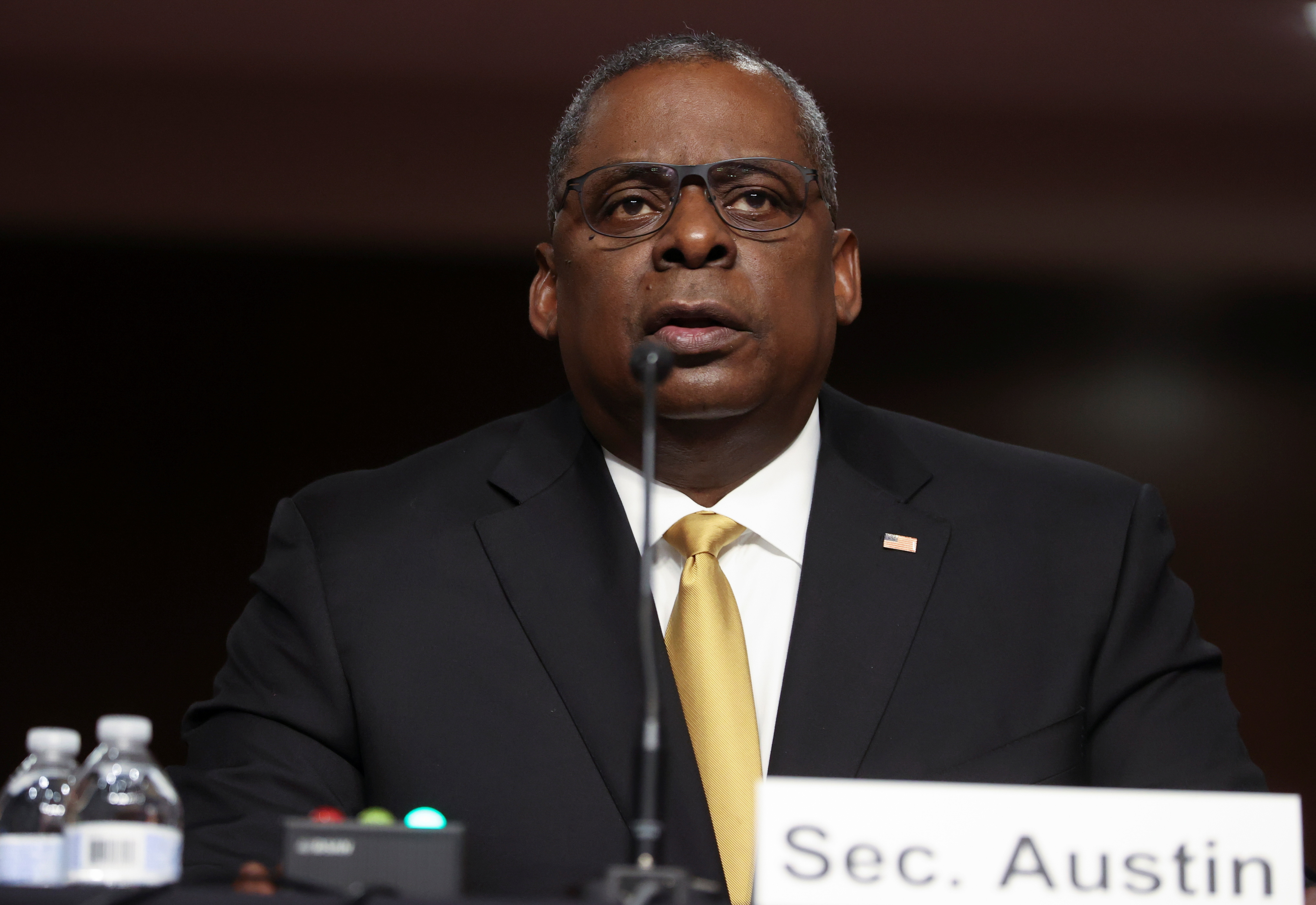 U.S. Secretary of Defense Lloyd Austin attends a hearing on the Pentagon’s budget request to testify before a Senate Armed Services Committee, on Capitol Hill in Washington, DC, U.S., June 10, 2021. REUTERS/Jonathan Ernst