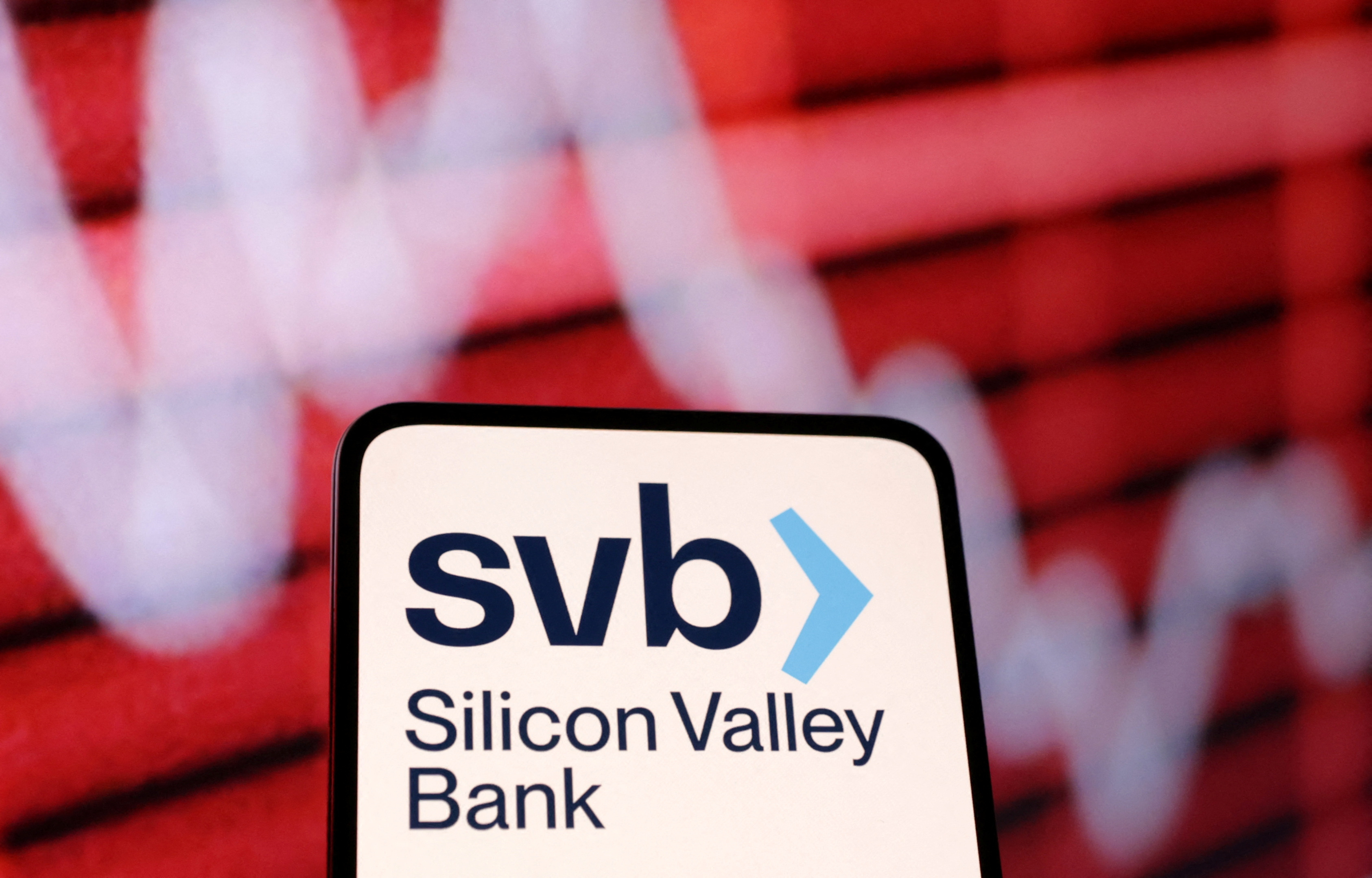 Illustration shows SVB (Silicon Valley Bank) logo